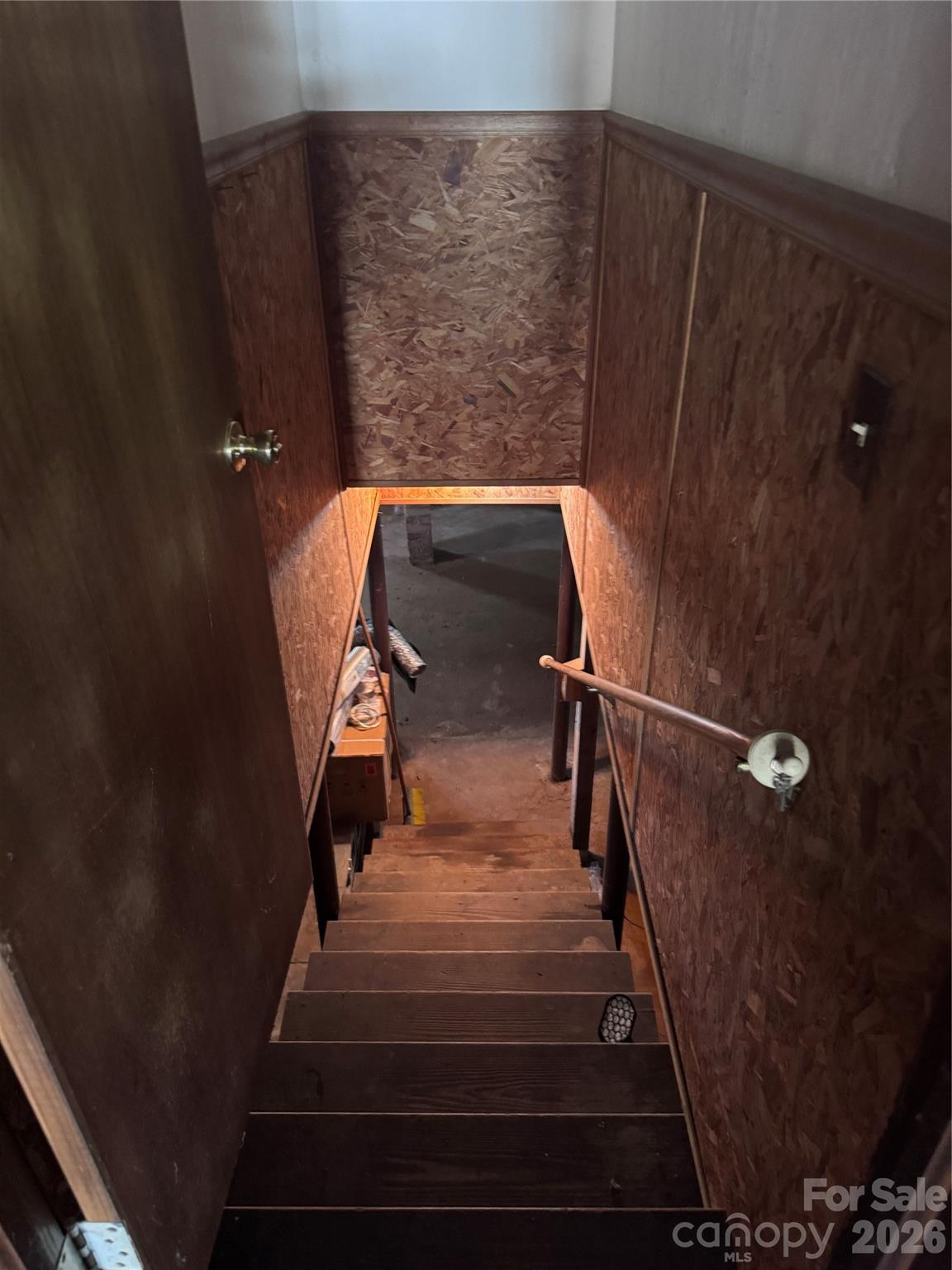 Interior steps to basement - 106 Myrtle Street, Morganton
