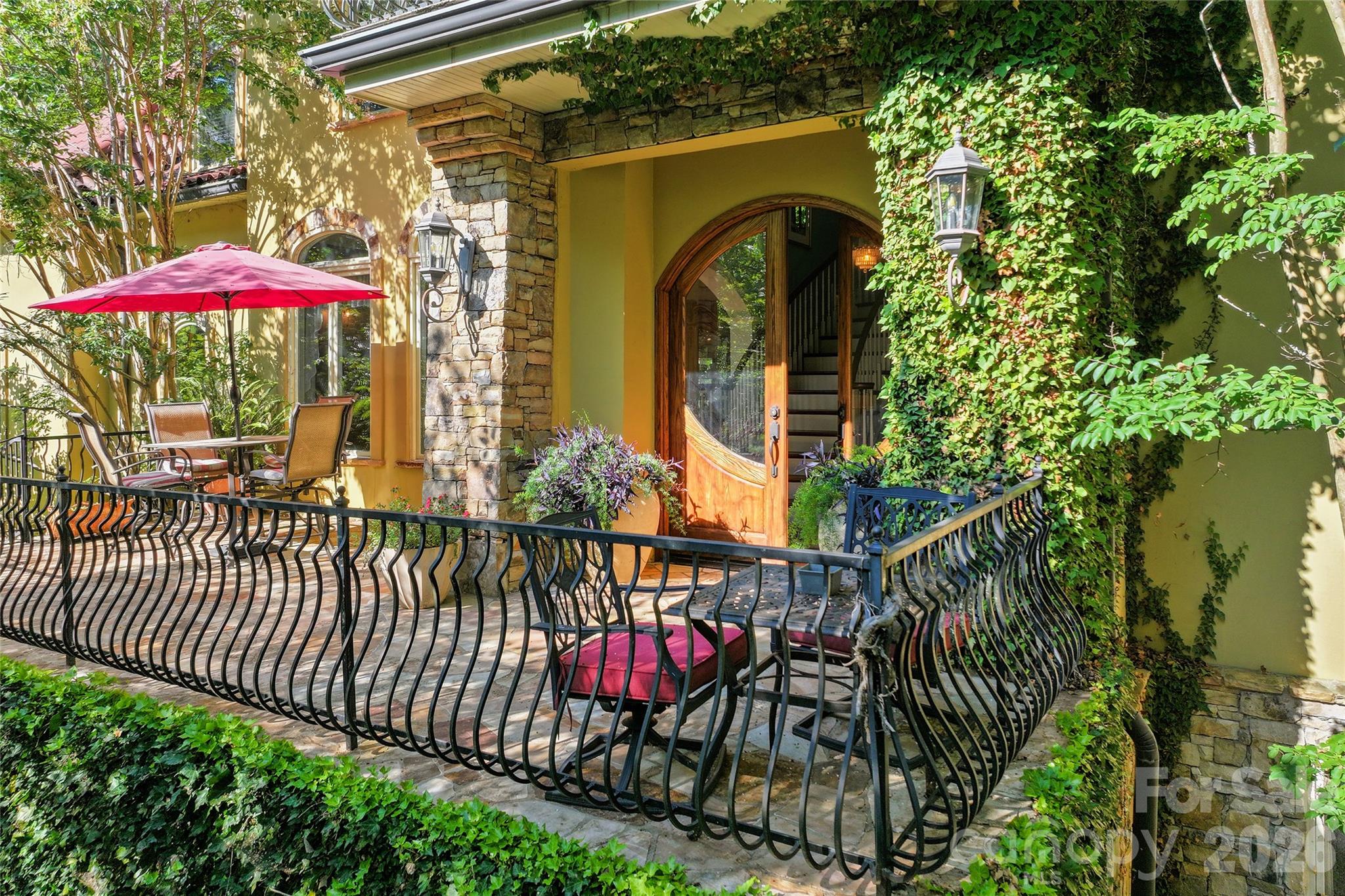Stone Terrace Porch Entrance - 598 Old Toll Road, Asheville
