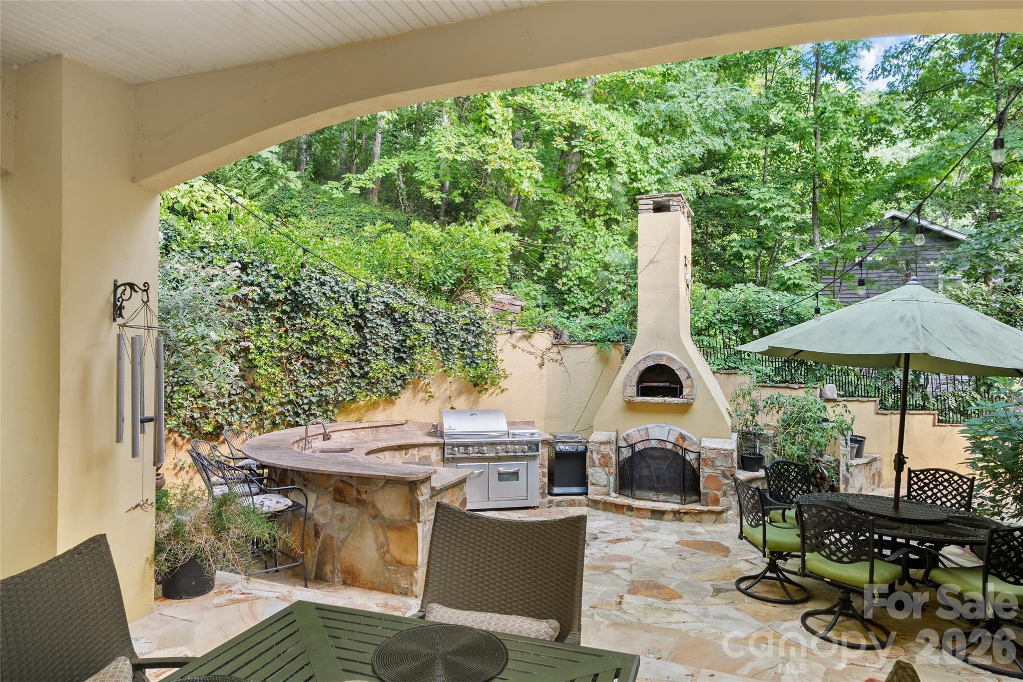Outdoor Covered Patio and Outdoor Kitchen - 598 Old Toll Road, Asheville