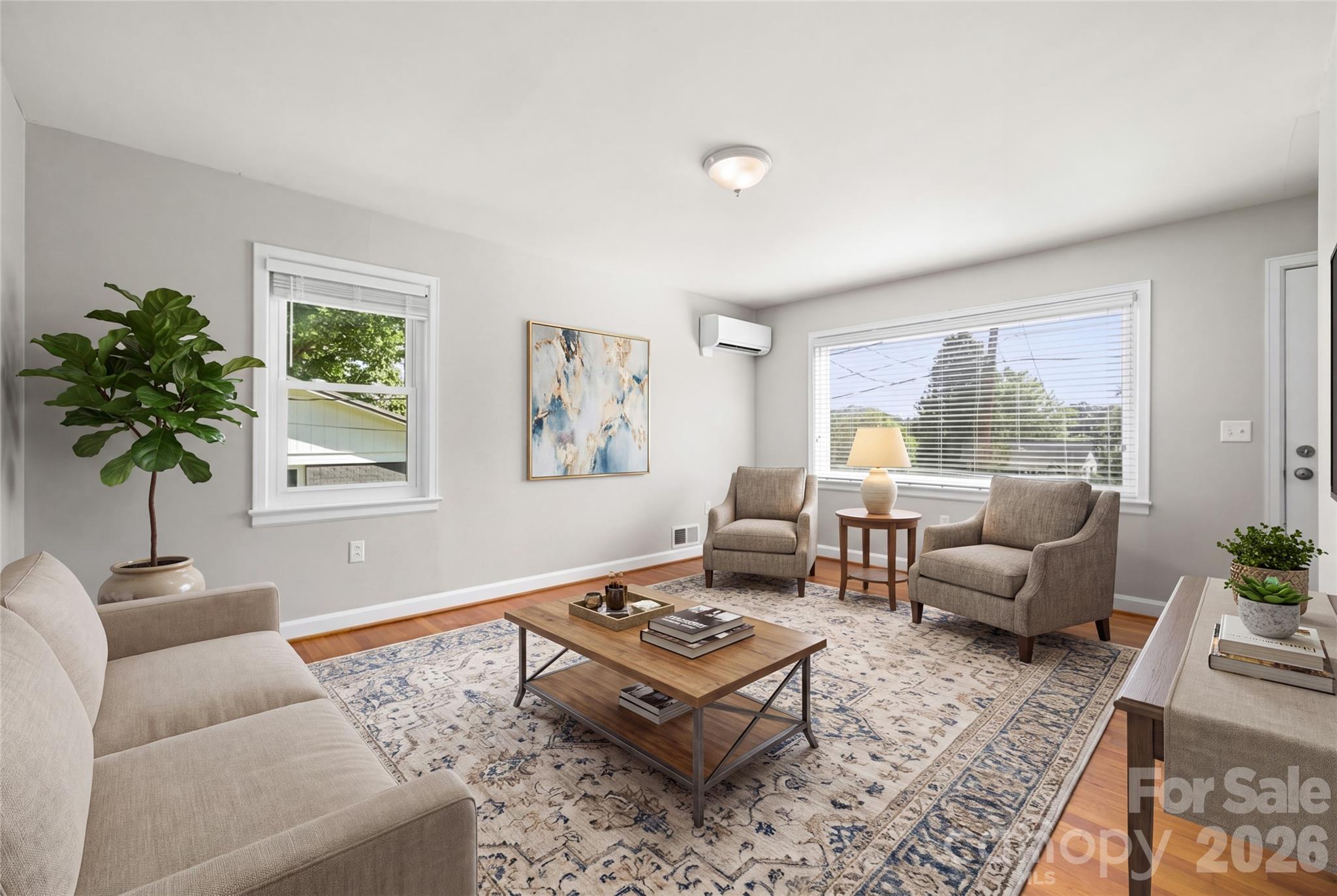 Virtually Staged Living Room - 13 Browndale Road, Asheville