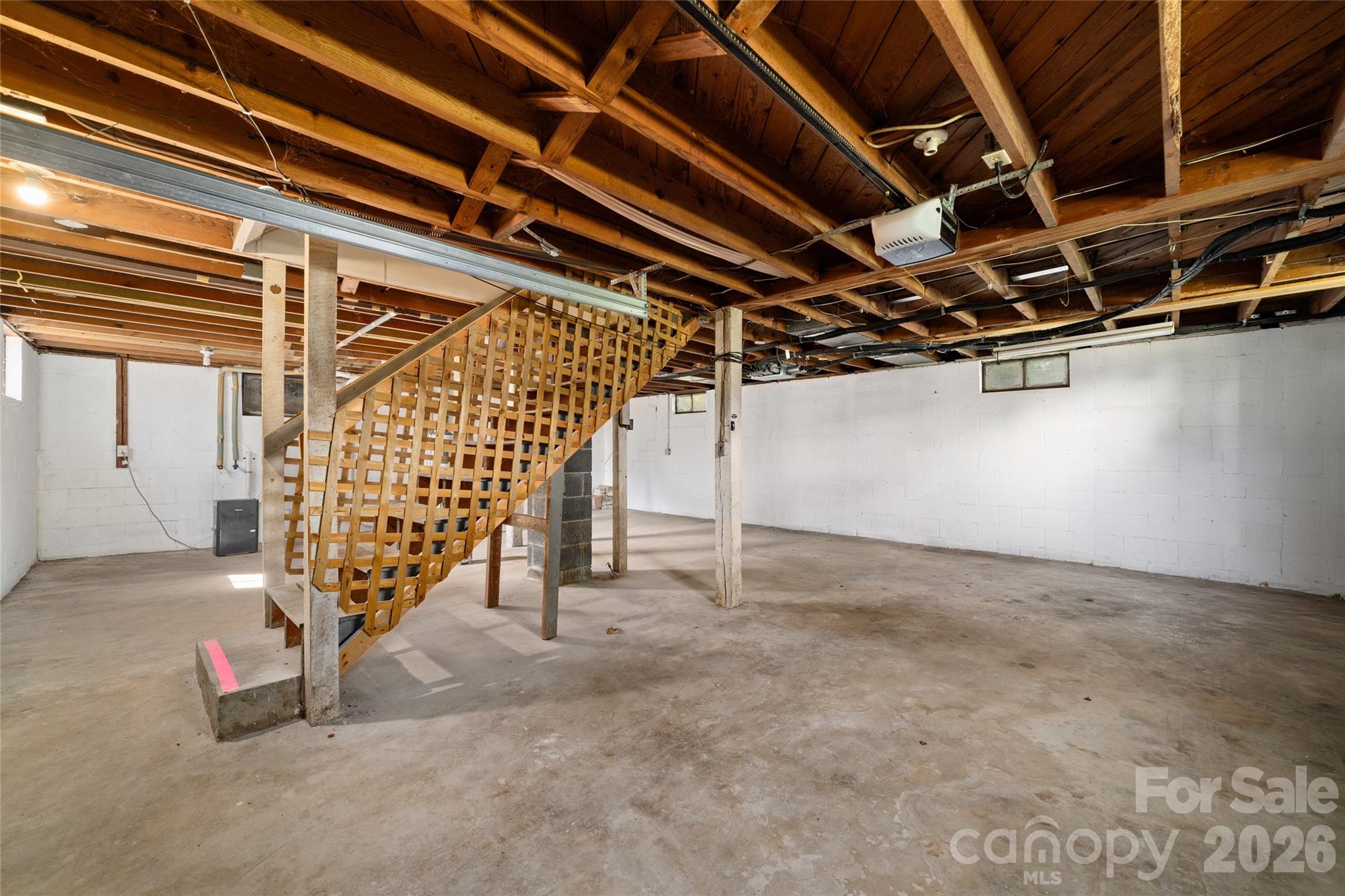 Basement with 1 car garage - 13 Browndale Road, Asheville