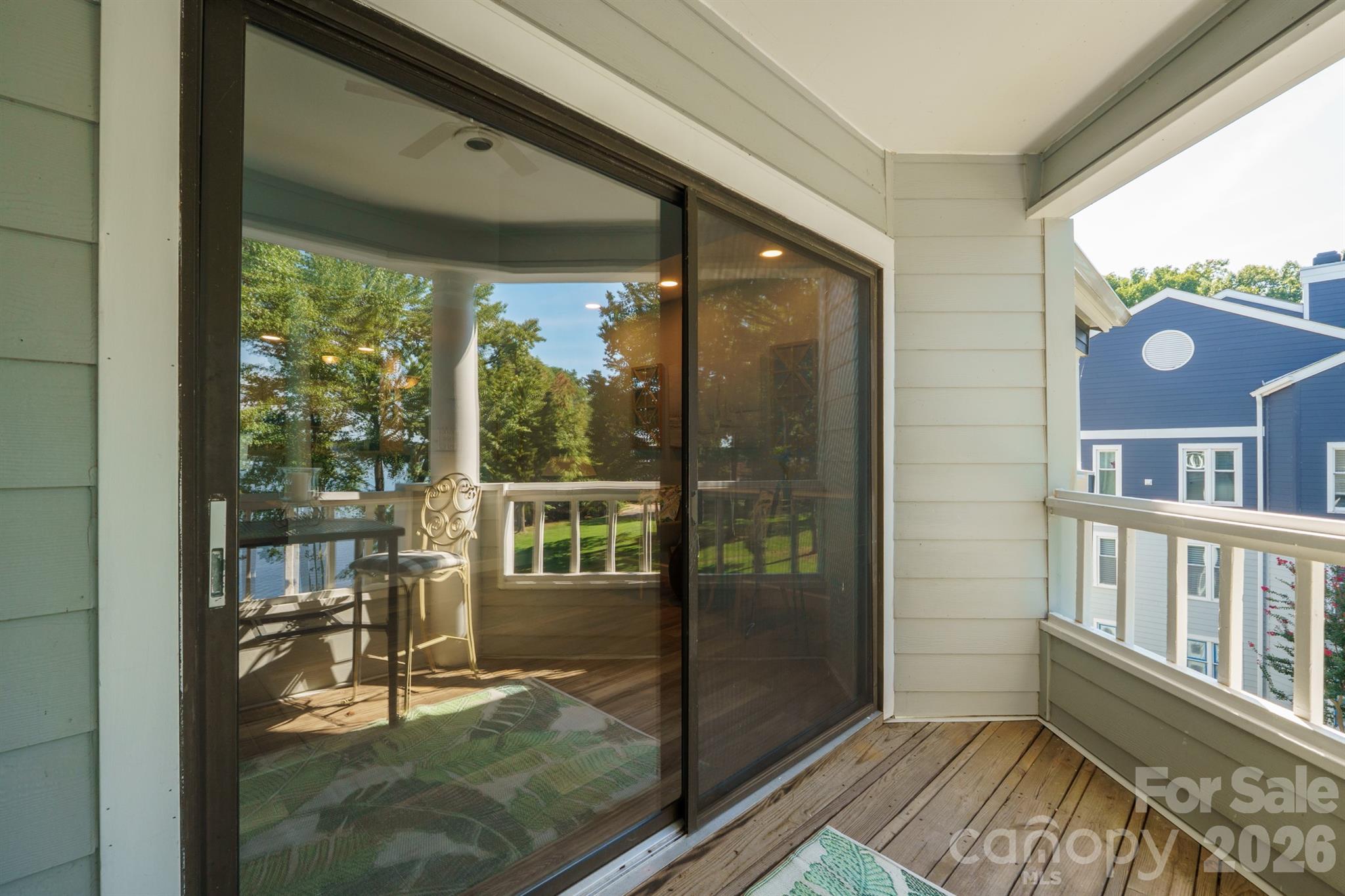 Private balcony toward sliding doors - 327 Northwest Drive, Davidson