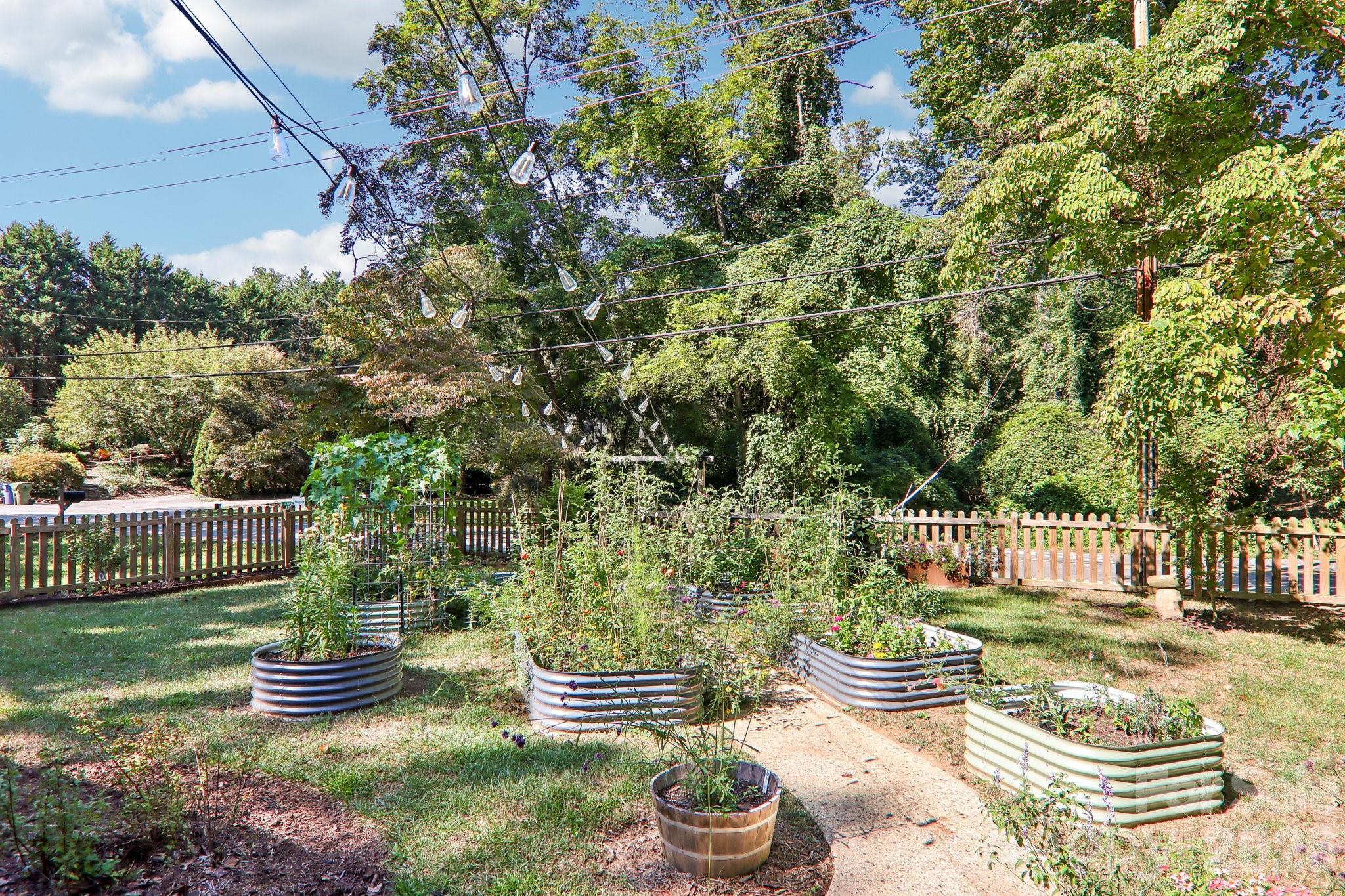 Privacy Fence & garden beds in the front of the home - 333 Kenilworth Road, Asheville