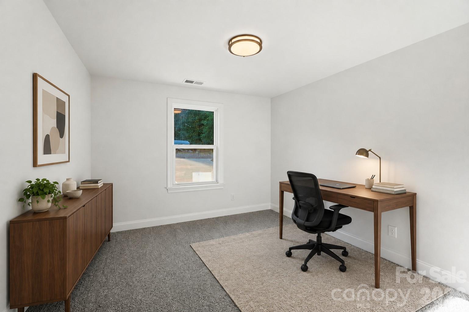 Virtually Staged Bedroom as an Office - 1074 Mountain Crest Drive, Kings Mountain