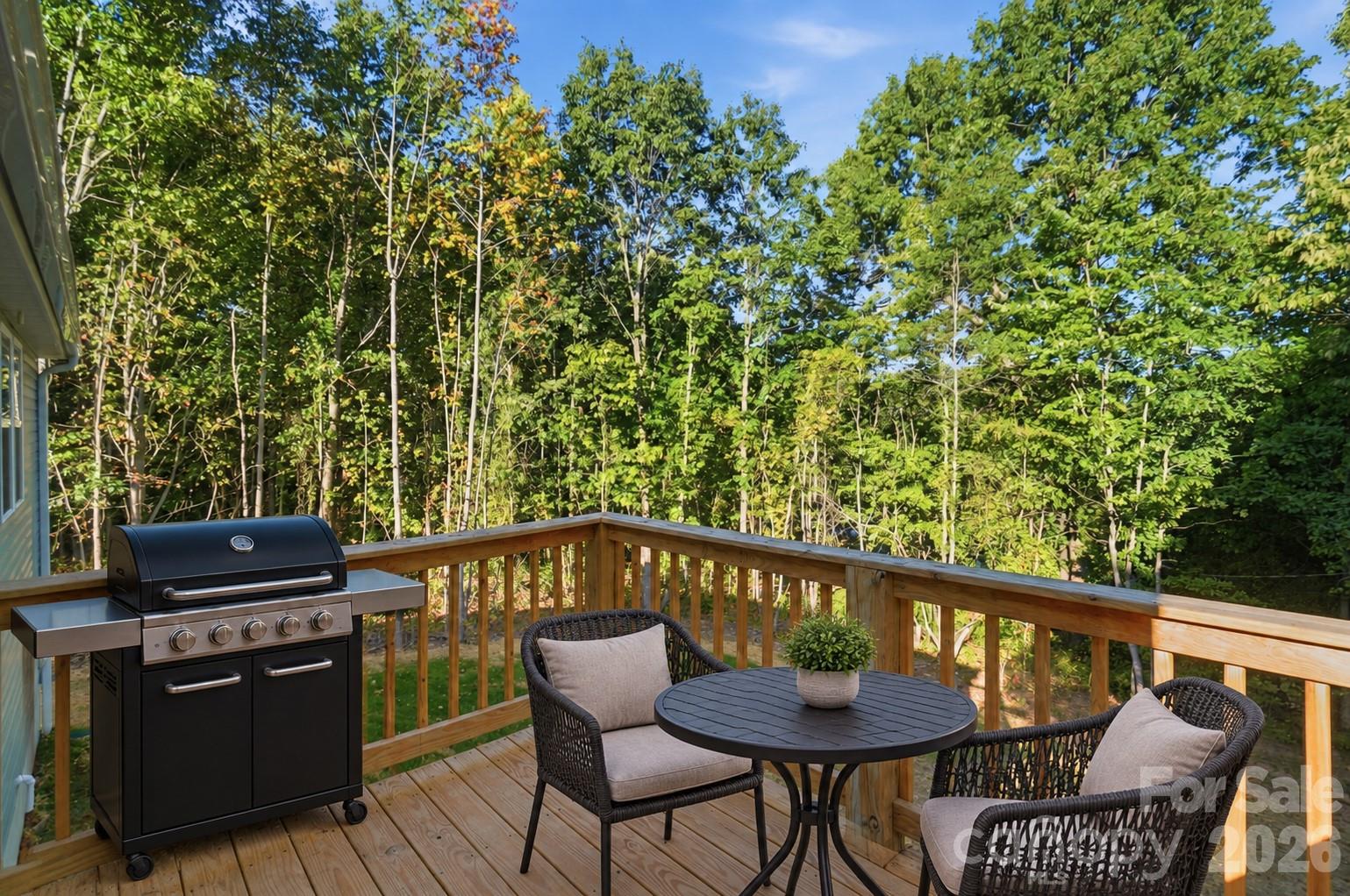 Virtually Staged View of Back Deck - 1074 Mountain Crest Drive, Kings Mountain