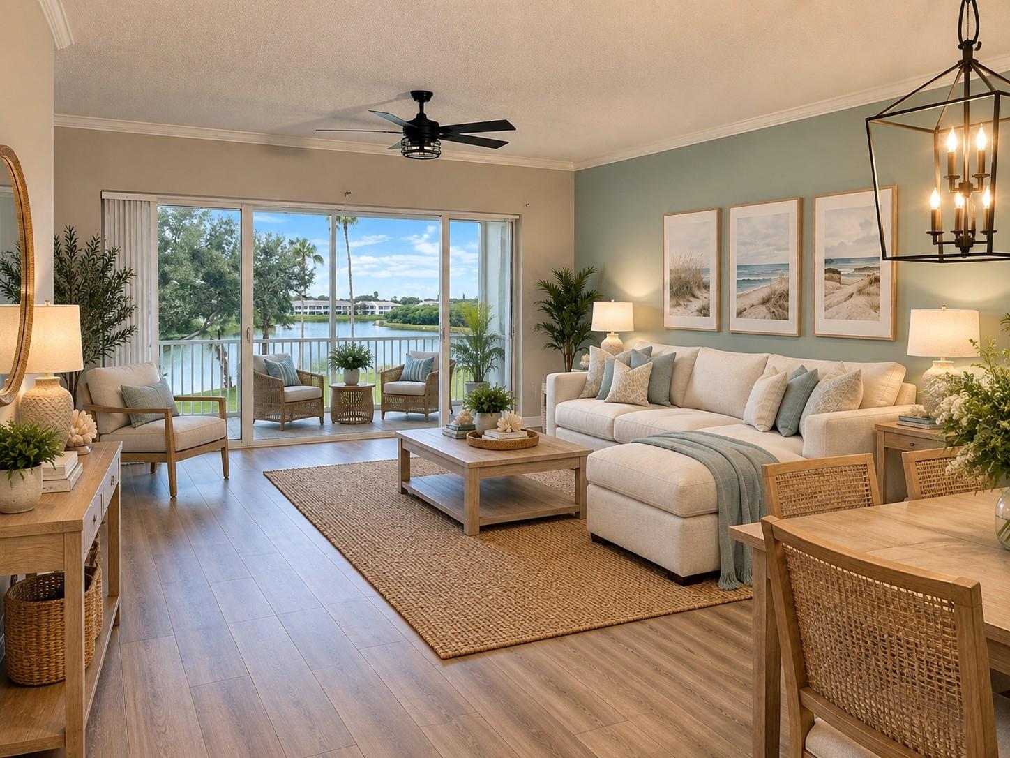 Living Room/Dining Combo - SHORES OF LONG BAYOU CONDO, ST PETERSBURG