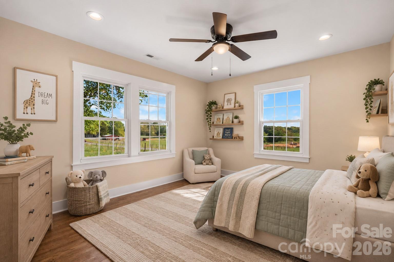 virtually staged secondary bedroom - 1975 Three Forks Church Road, Taylorsville