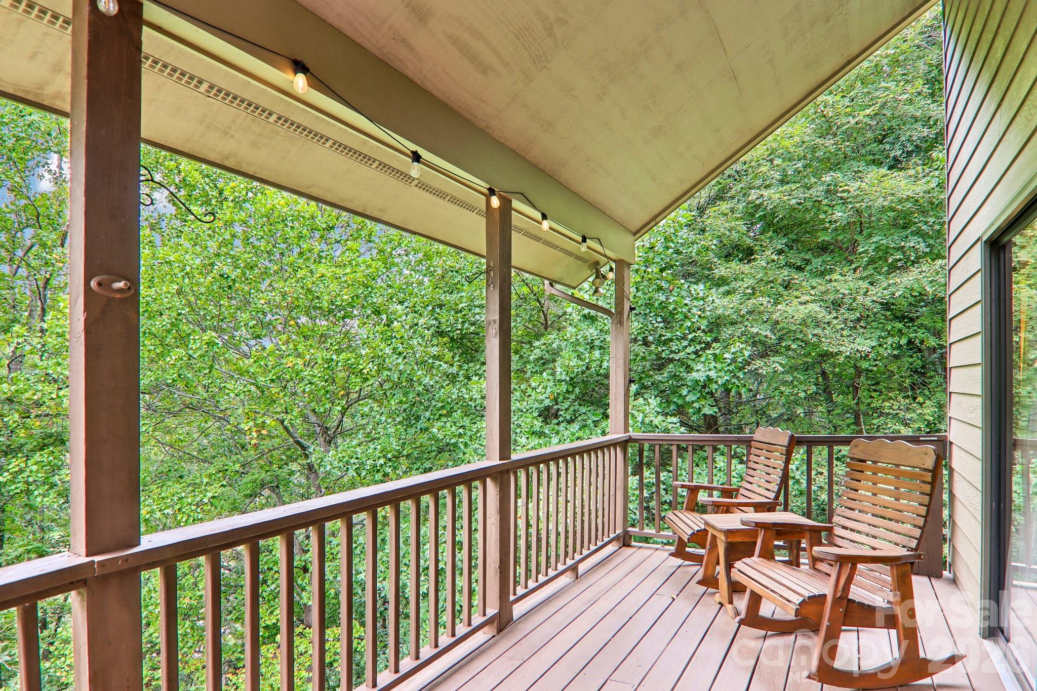 covered porch off main living area - 36 Nicholas Lane, Maggie Valley