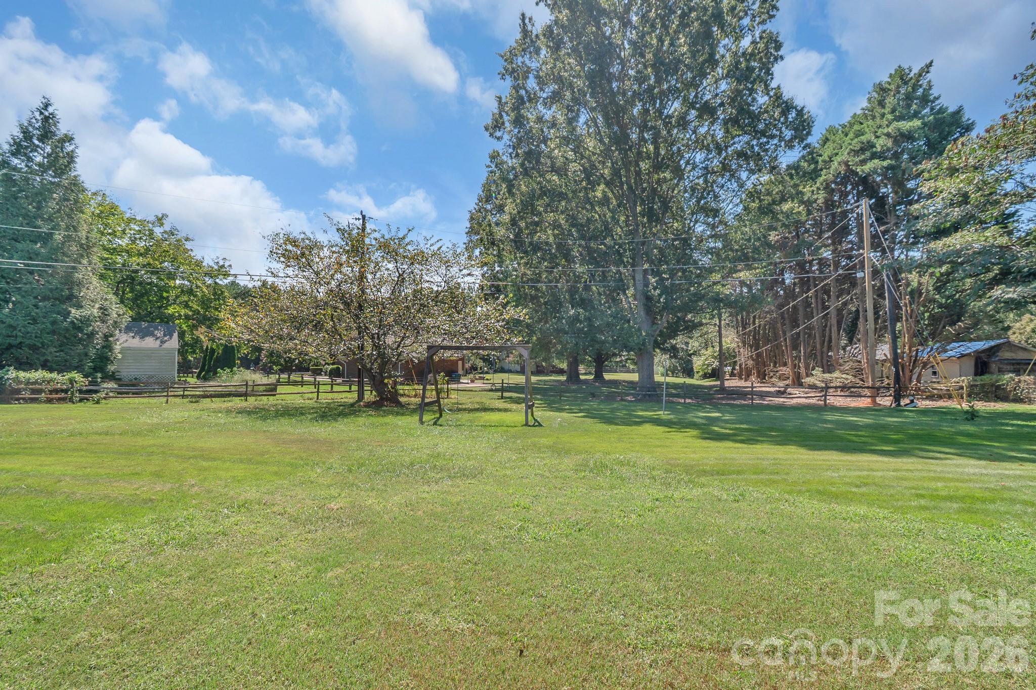 Another angle of the backyard - 13136 Blacksmith Court, Matthews