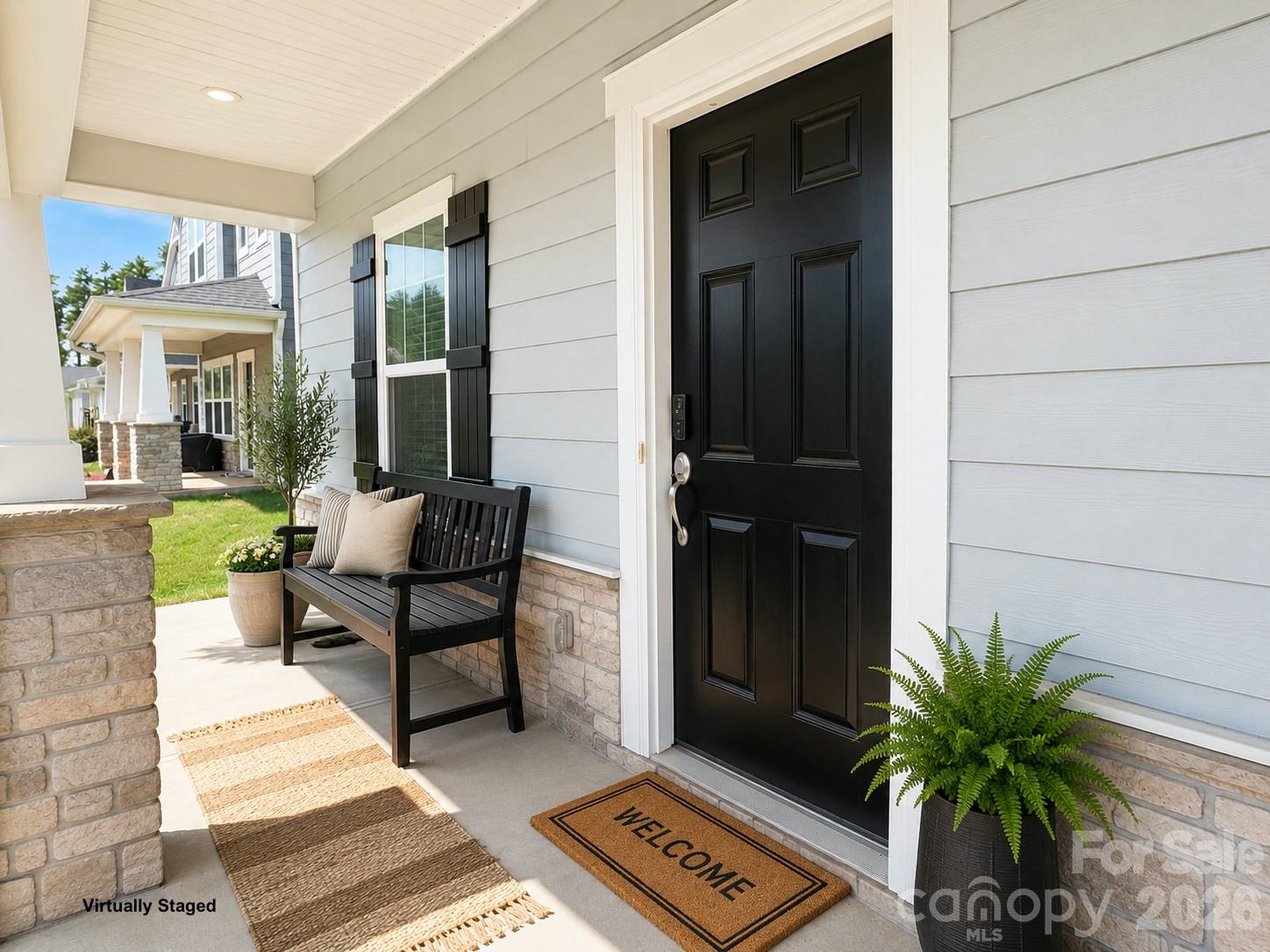 Relaxing Covered Front Porch, Custom Brick Veneer. - 518 Nixon Road, Belmont