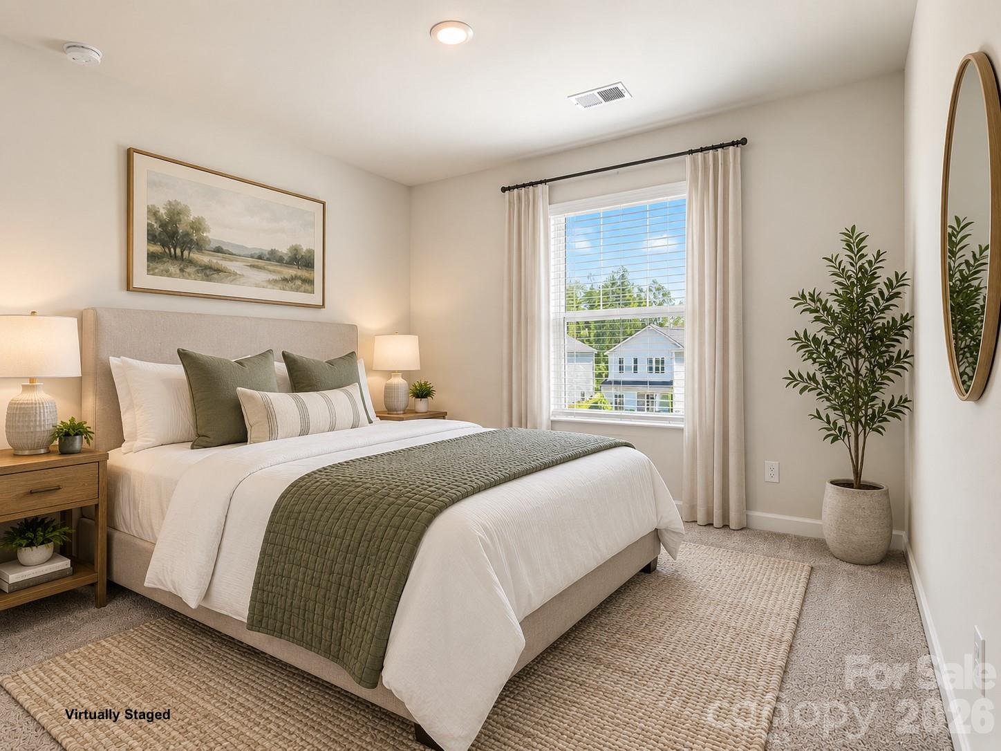 Guest bedroom with upstairs split floor plan off the loft. - 518 Nixon Road, Belmont