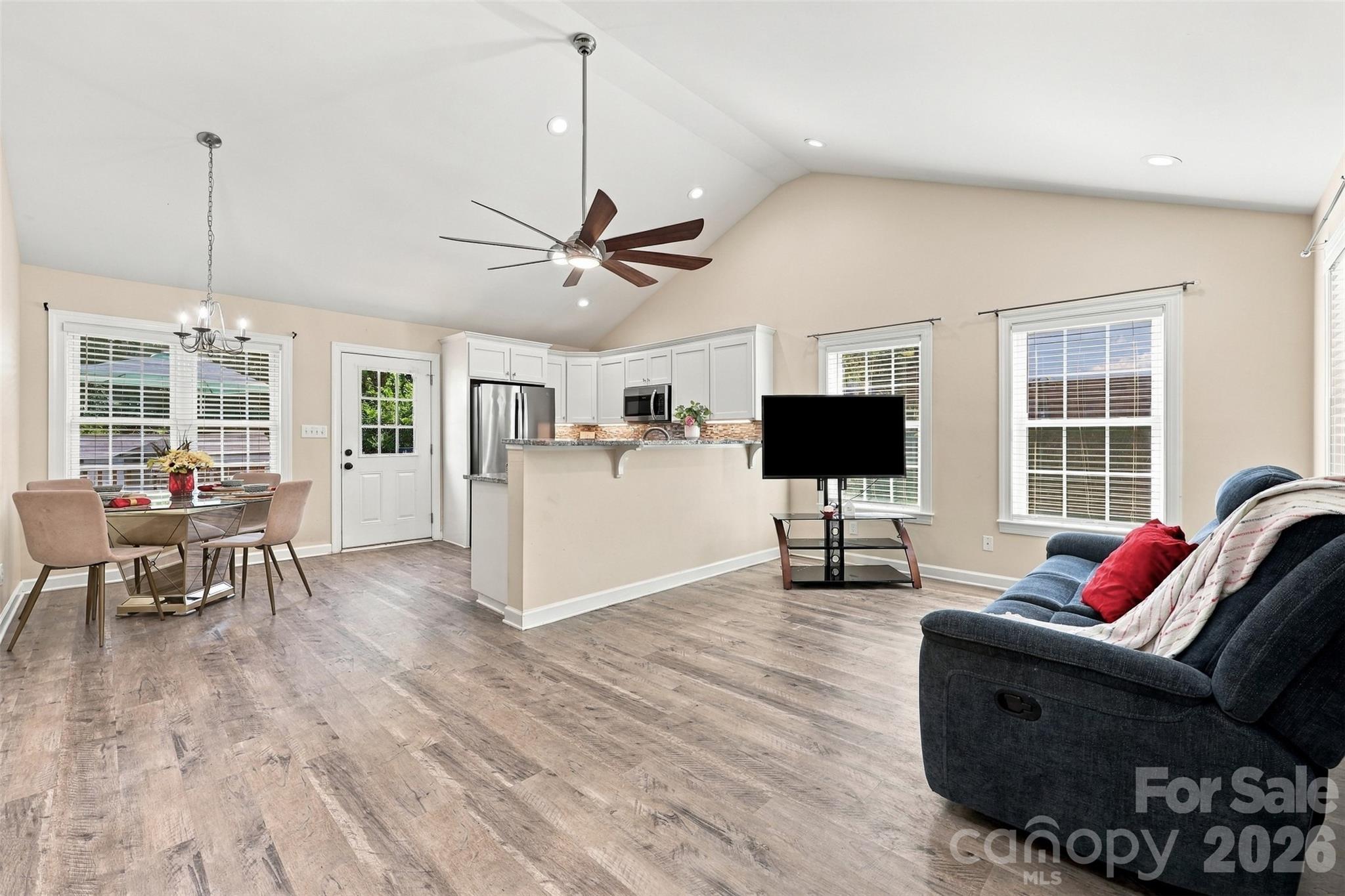 living room, dining & kitchen area - 1218 Calhoun Street, Rock Hill