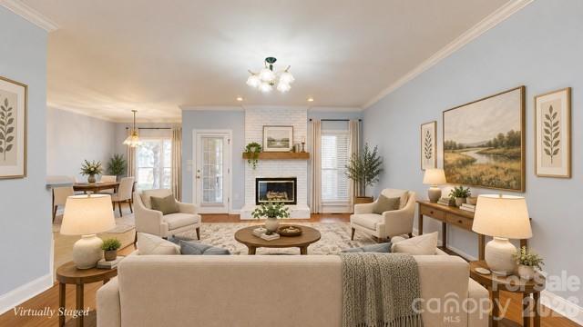 Virtual staging of Living Room - 1137 Millwright Lane, Matthews