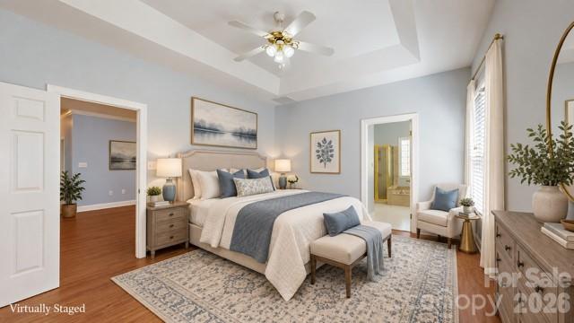Virtual staging of Primary bedroom - 1137 Millwright Lane, Matthews