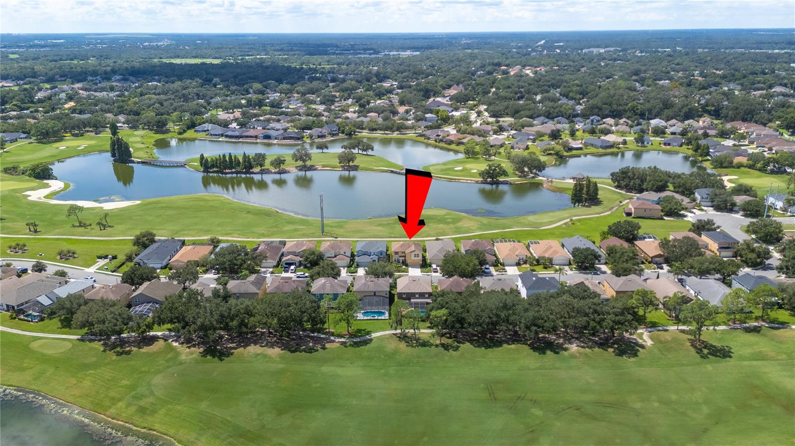 Aerial view of the home and all it scenic surroundings - 6937 LAKE EAGLEBROOKE DR, LAKELAND