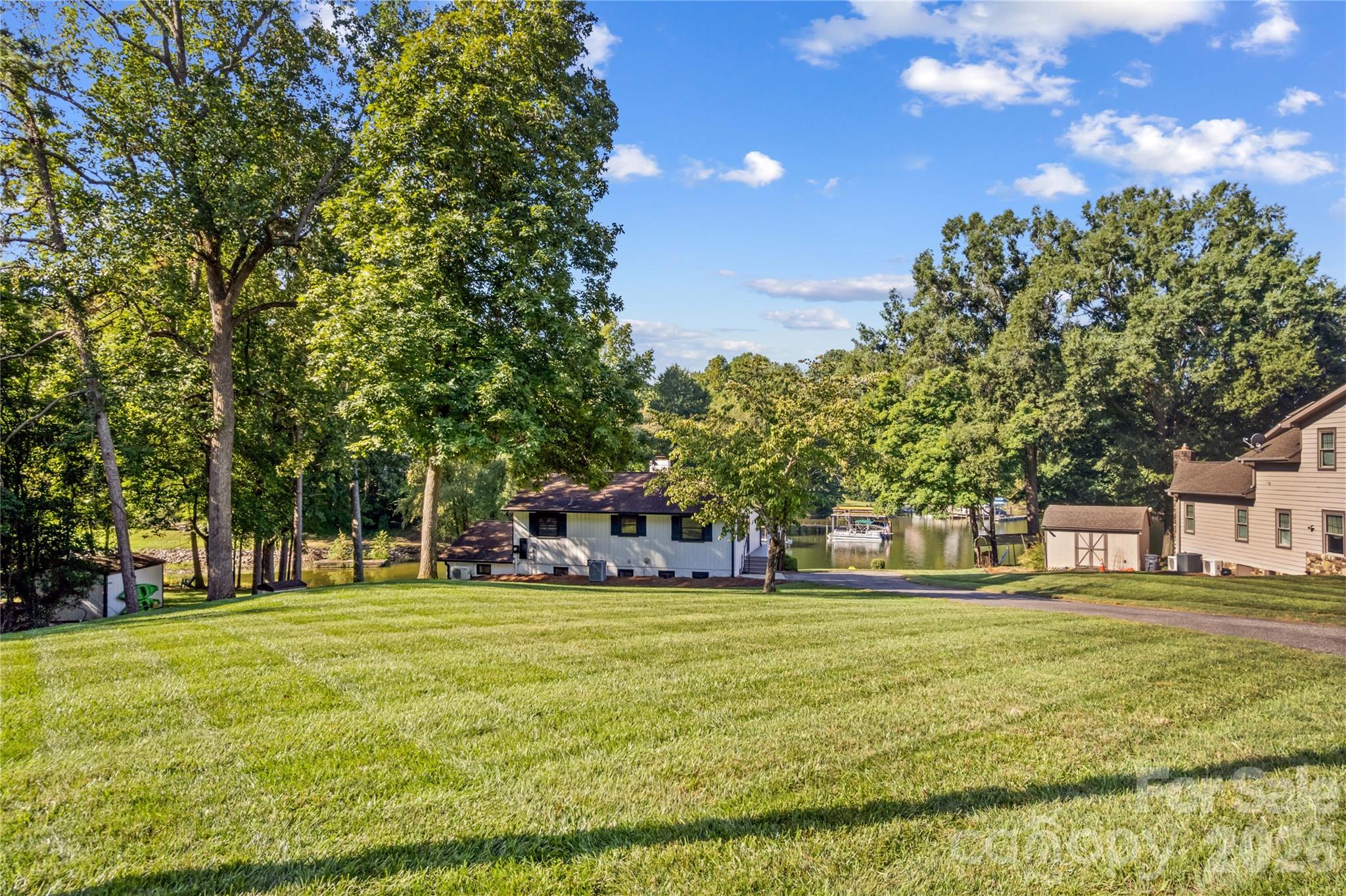 View of the rear of the house from the road - 150 Shady Cove Drive, Troutman