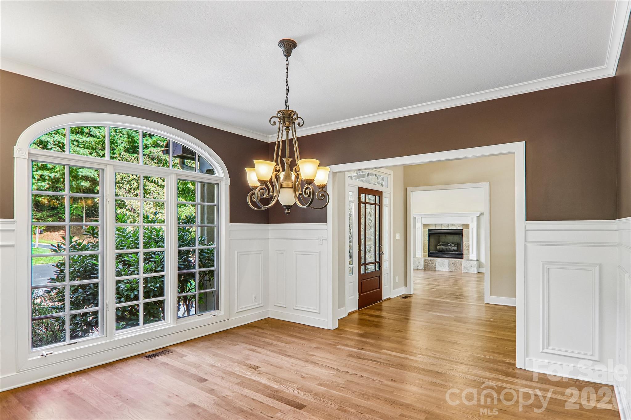 Formal dining room with views into the study - 361 Mills River Way, Horse Shoe