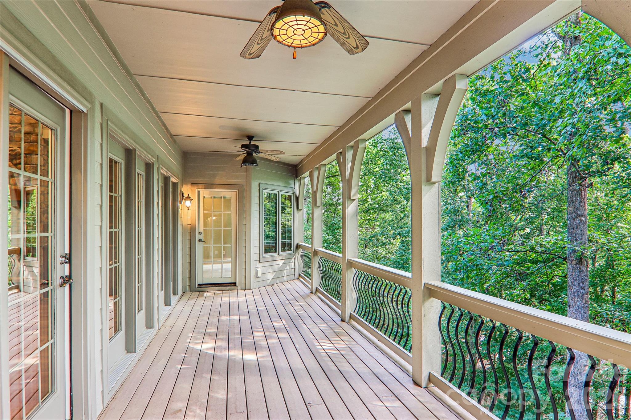 View from the covered porch on the main level - 361 Mills River Way, Horse Shoe