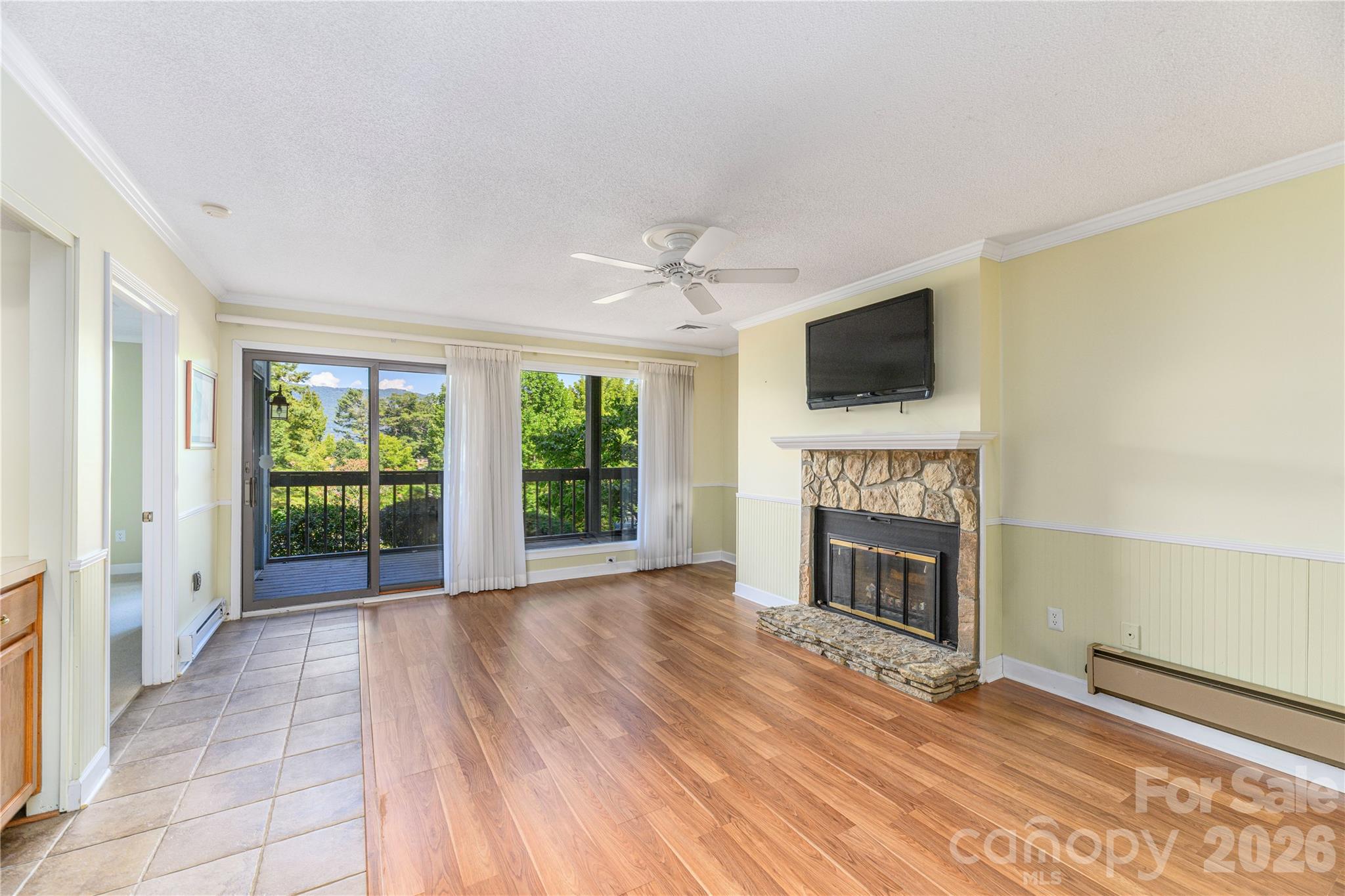 Comfortable Family Room with fireplace. - 87 Willow Road, Waynesville