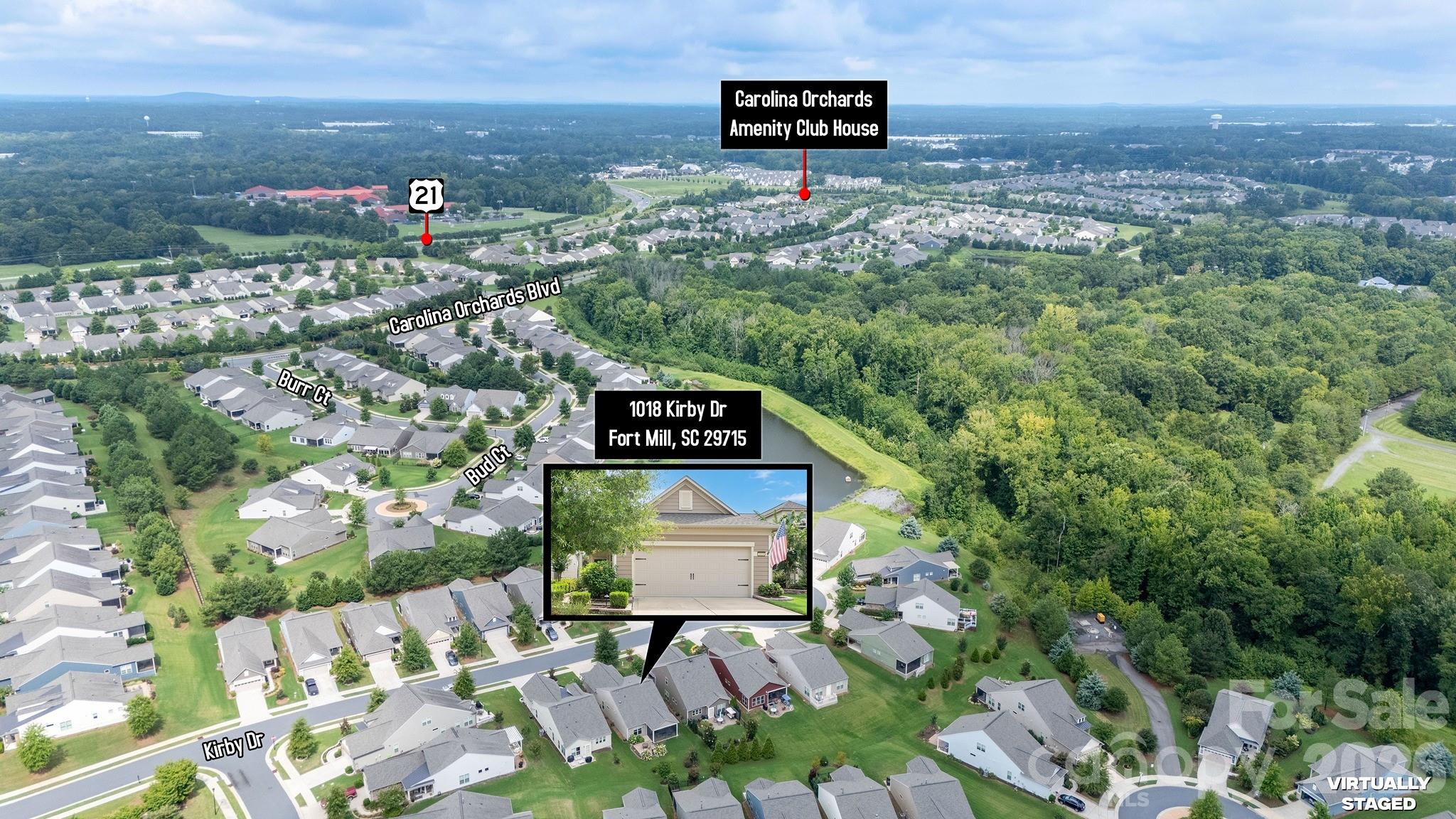 Aerial view - 1018 Kirby Drive, Fort Mill