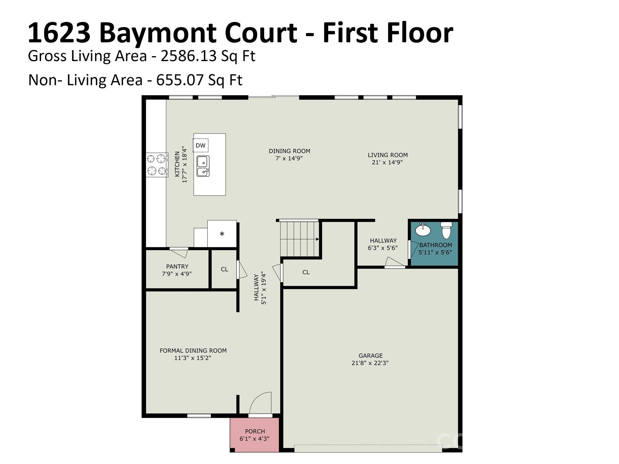 Main Floor layout - 1623 Baymont Court, Stanley