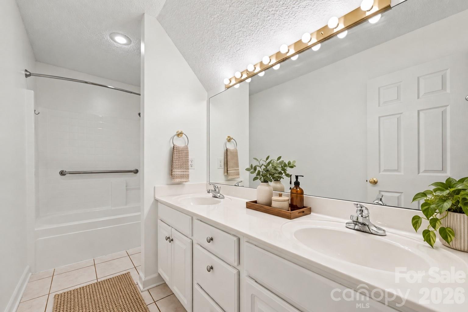 Staged Full Bathroom with Vanity Upstairs - 1928 Twin Ponds Drive, Hickory