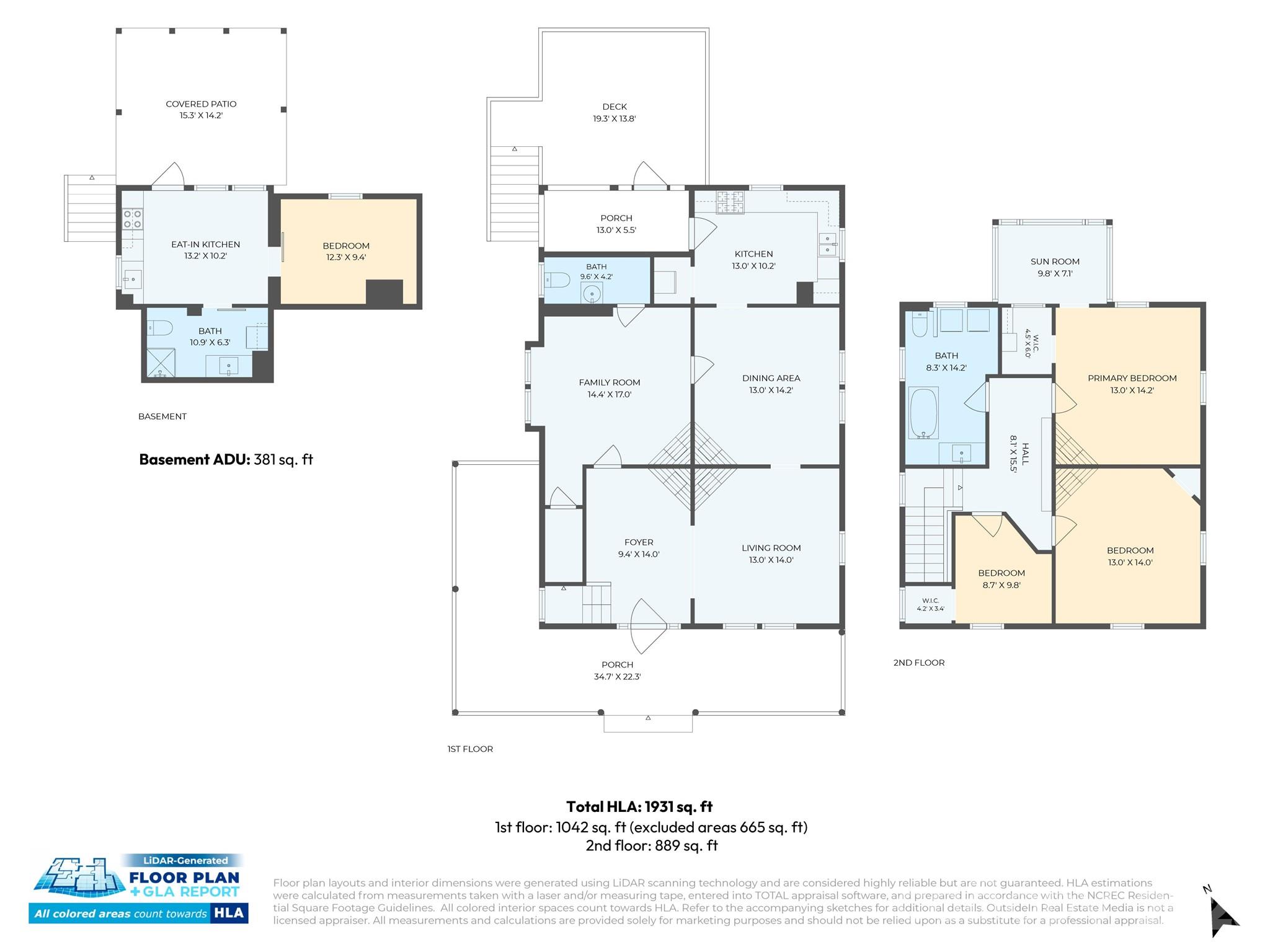 Floor Plan / Measurements - 16 West Street, Asheville