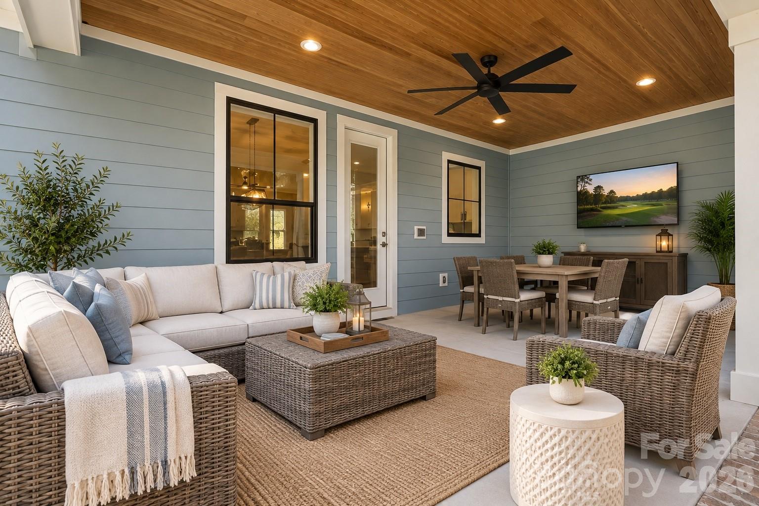 Virtually Stage Covered Back Porch - 1860 Twin Lakes Road, Rock Hill