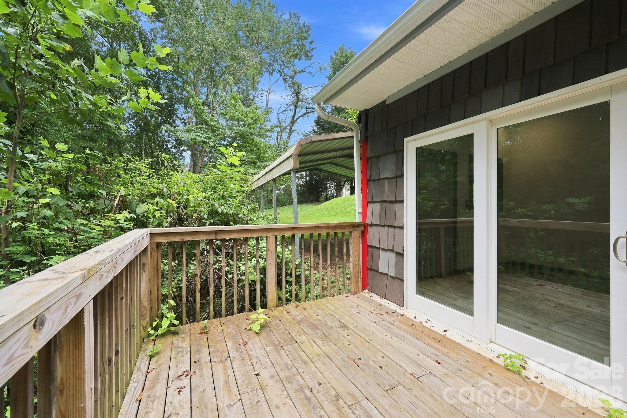Walkout to Deck from Living and Kitchen Area - 146 & 148 Bradshaw Circle, Candler