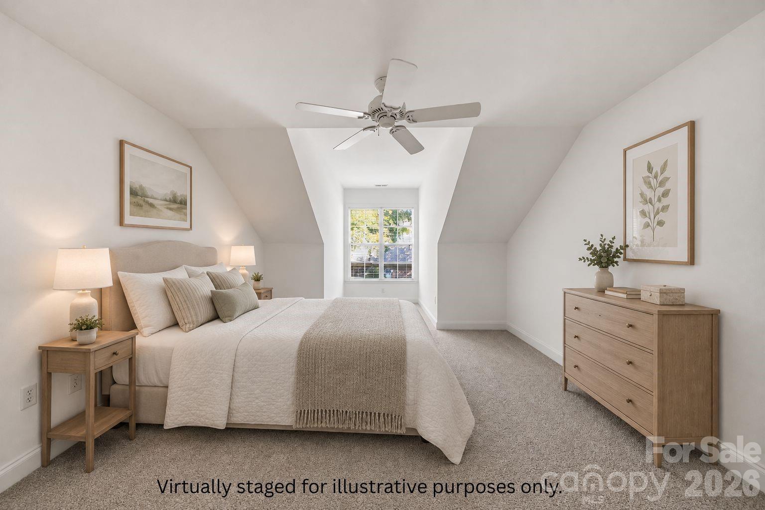 Virtually staged secondary bedroom demonstrates the room’s flexibility and furniture potential. - 18810 Cloverstone Circle, Cornelius