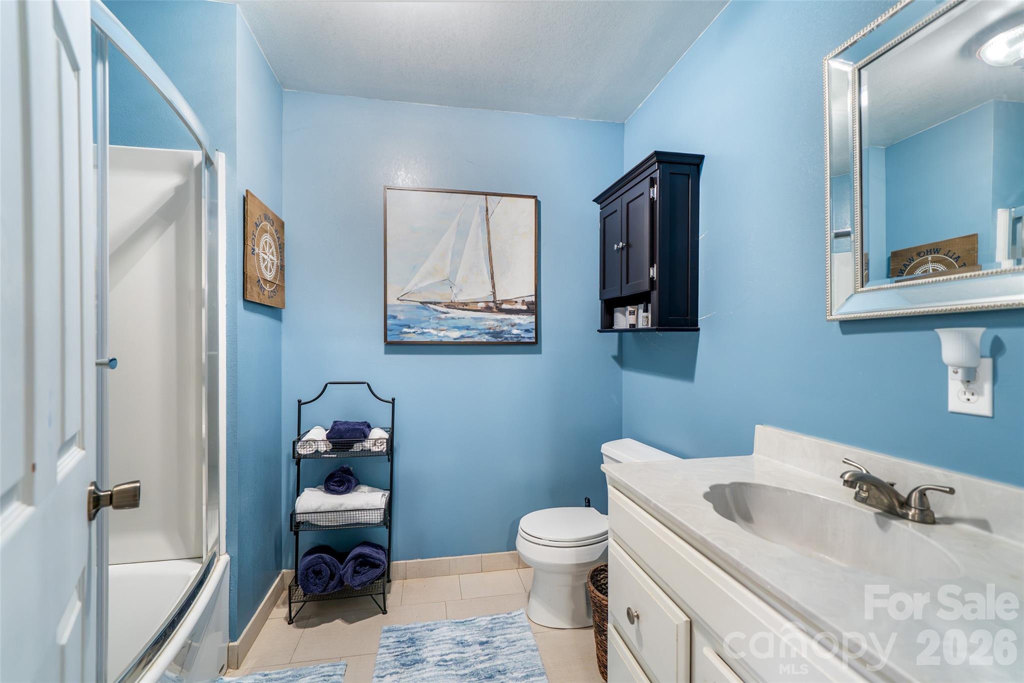 3rd full bath on lower floor - 18 Friendly Way, Asheville