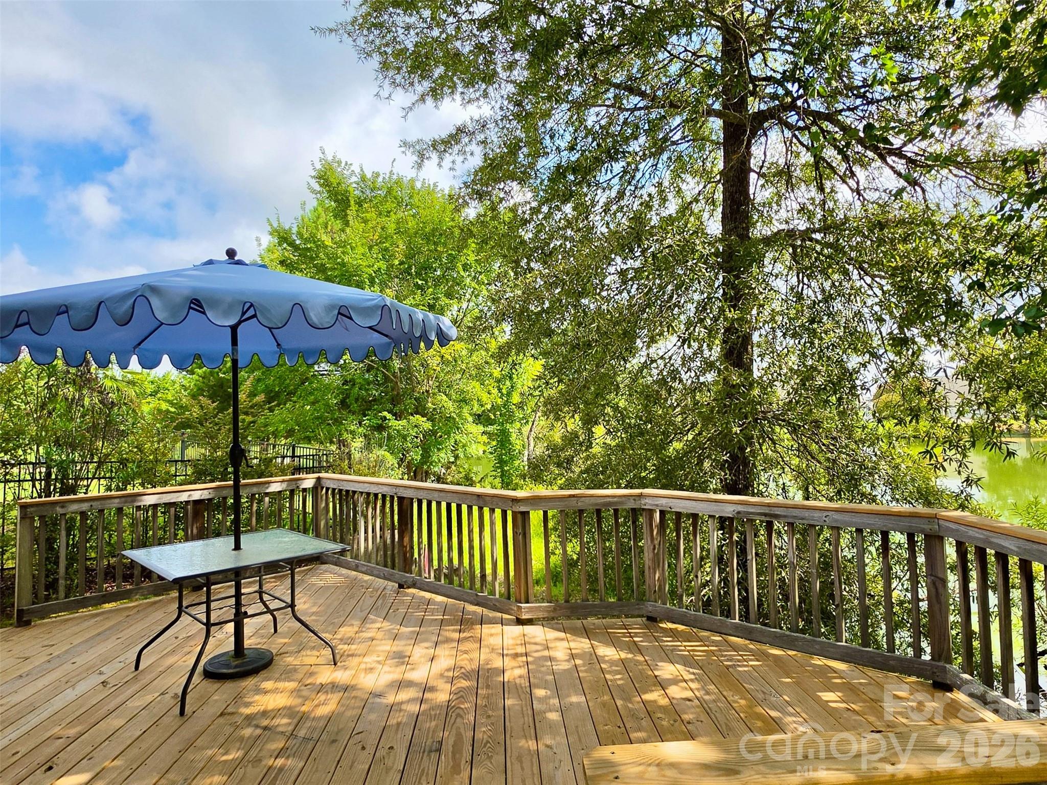 Back Deck with Pond View (Summer) - 5227 Crystal Lakes Drive, Rock Hill