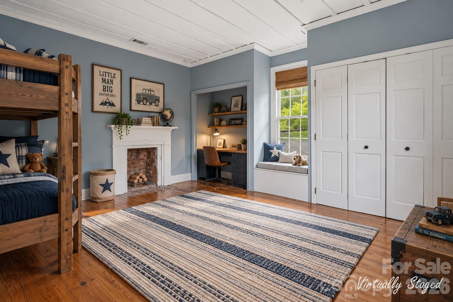 3rd guest bedroom has a wall of closet and either room for another closet  or use as is currently desk space. - 10915 Beatties Ford Road, Huntersville