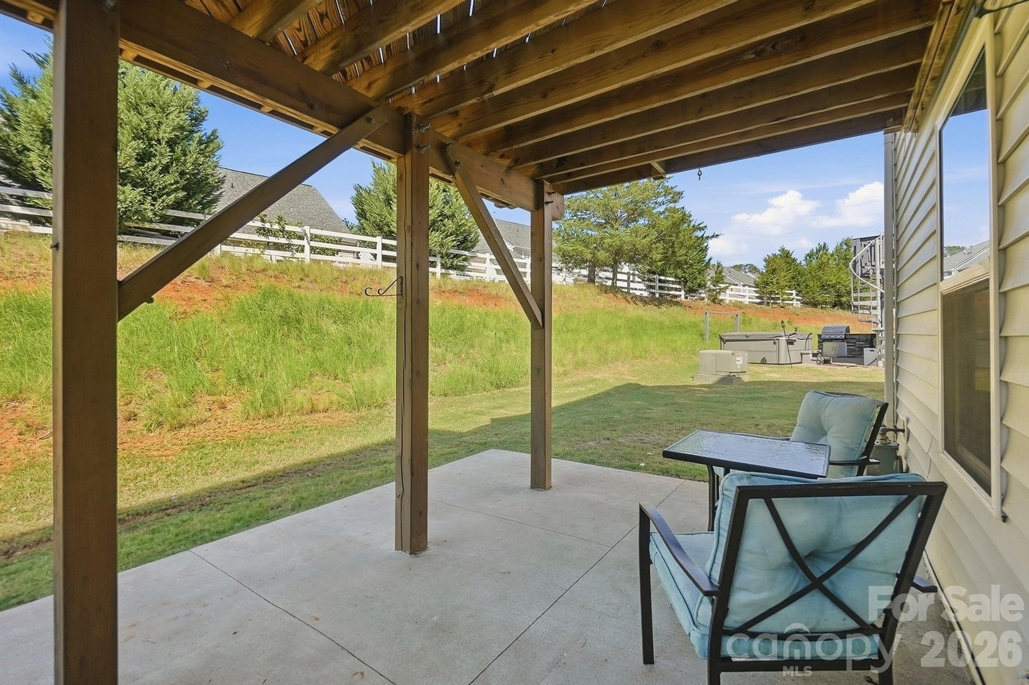 Patio down with full concrete - 2606 Grantham Place Drive, Fort Mill