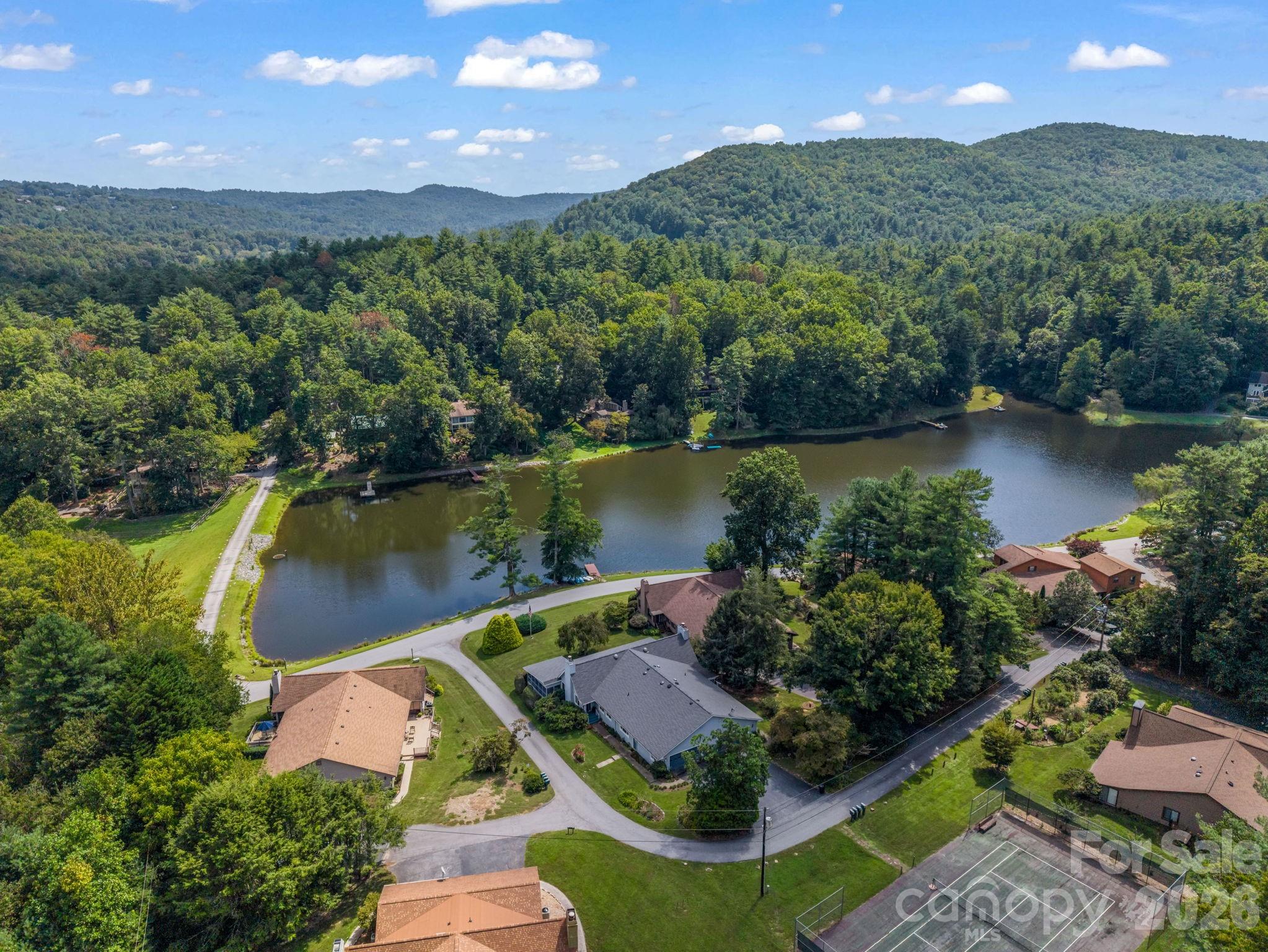 Aerial of Willow Lake Community and lake - 31 Willow Way, Hendersonville