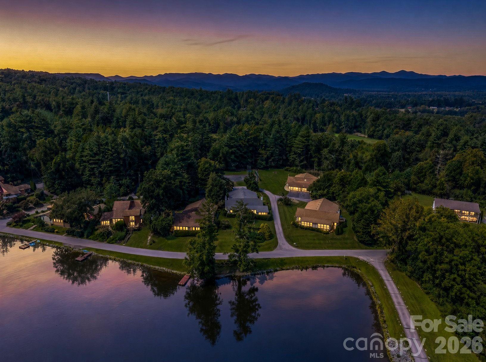 Aerial of Willow Lake Community and lake - 31 Willow Way, Hendersonville
