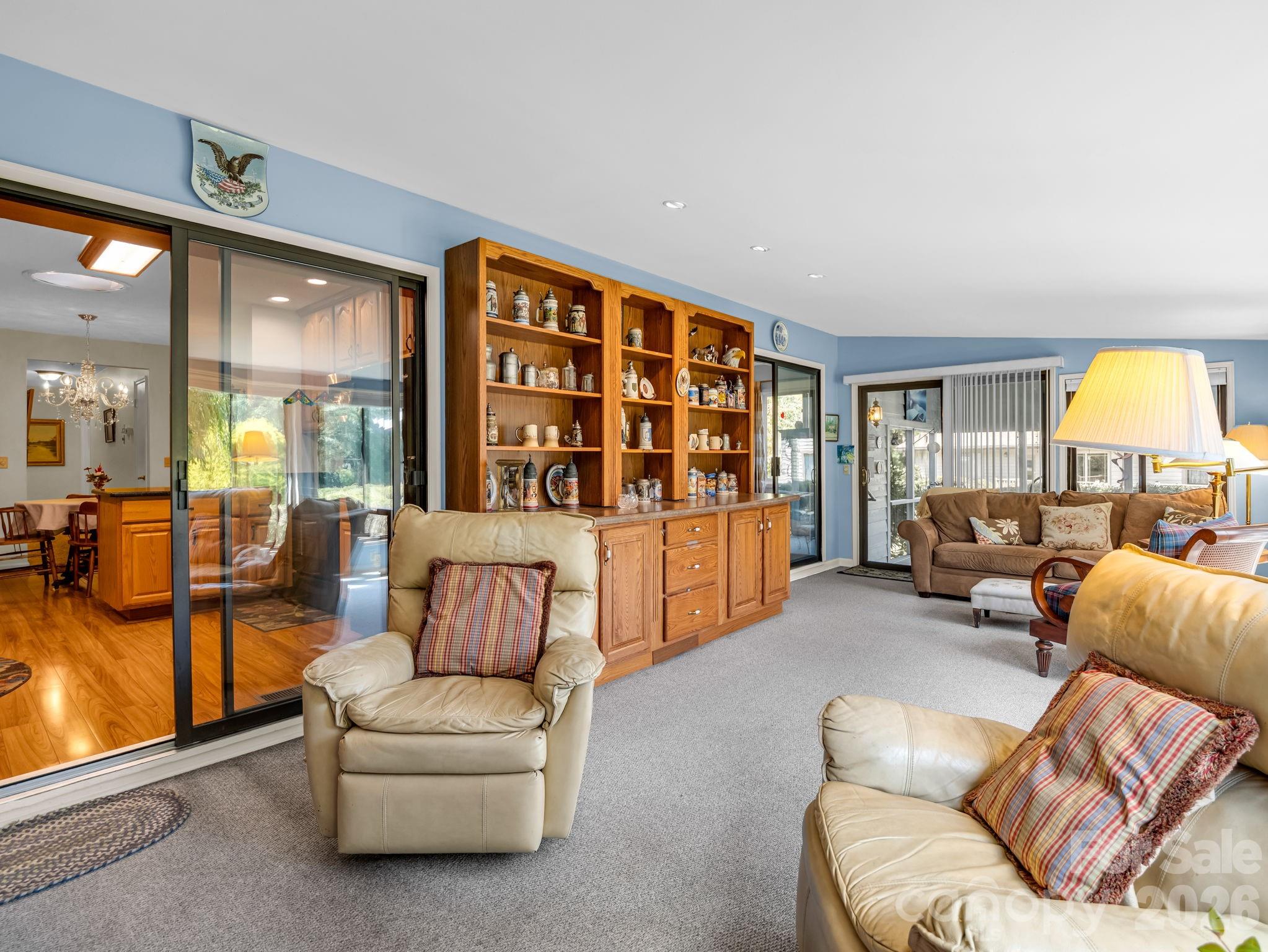 Sliding doors to kitchen and living room - 31 Willow Way, Hendersonville