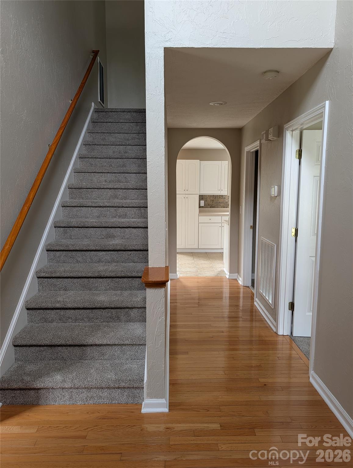 Staircase from front entrance - 5519 Winding Oak Drive, Hickory