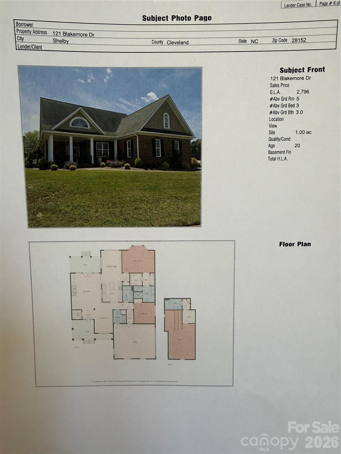 Floor Plan - 121 Blakemore Drive, Shelby