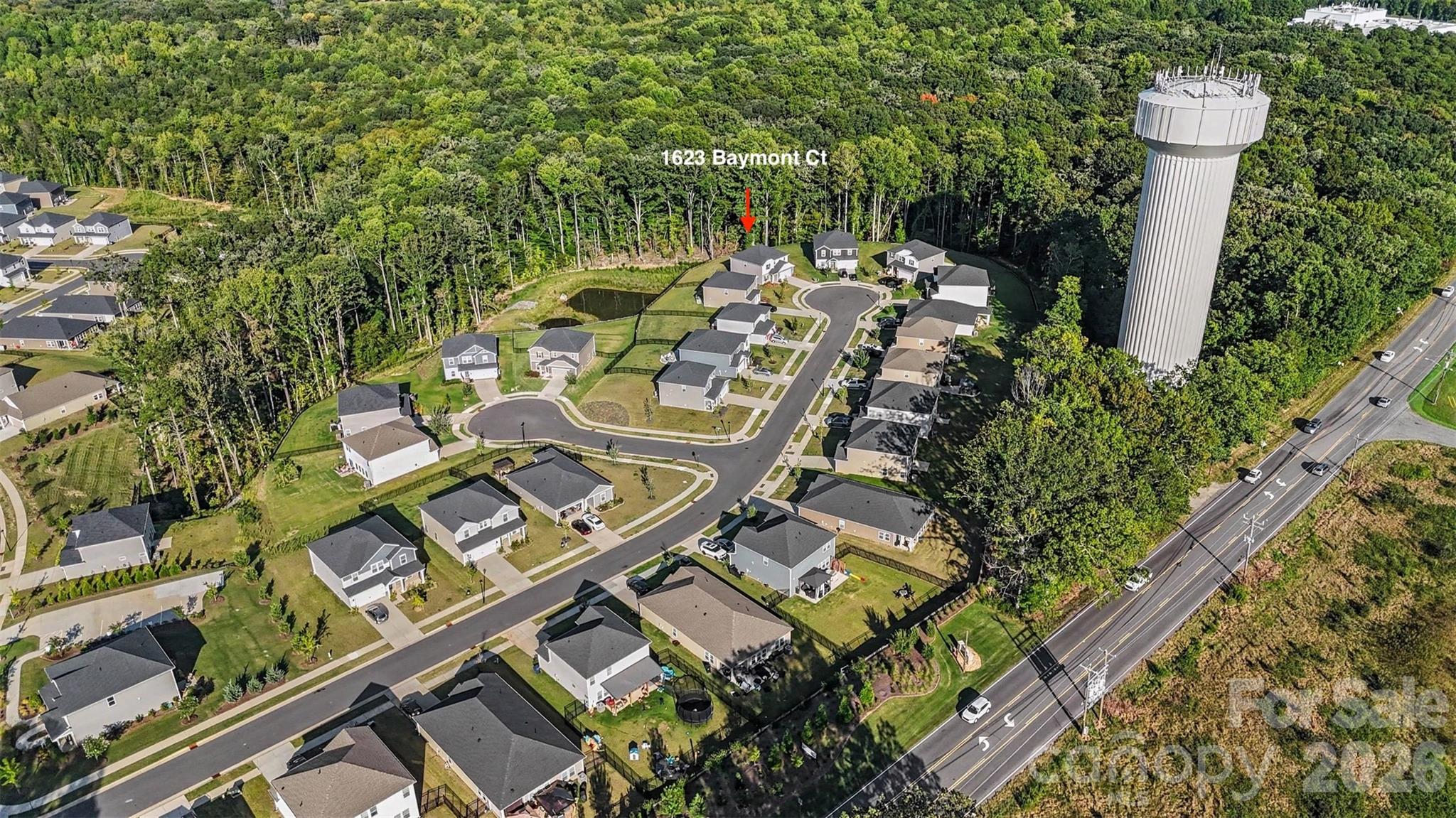 A bird's eye view of the neighborhood and homesite. - 1623 Baymont Court, Stanley