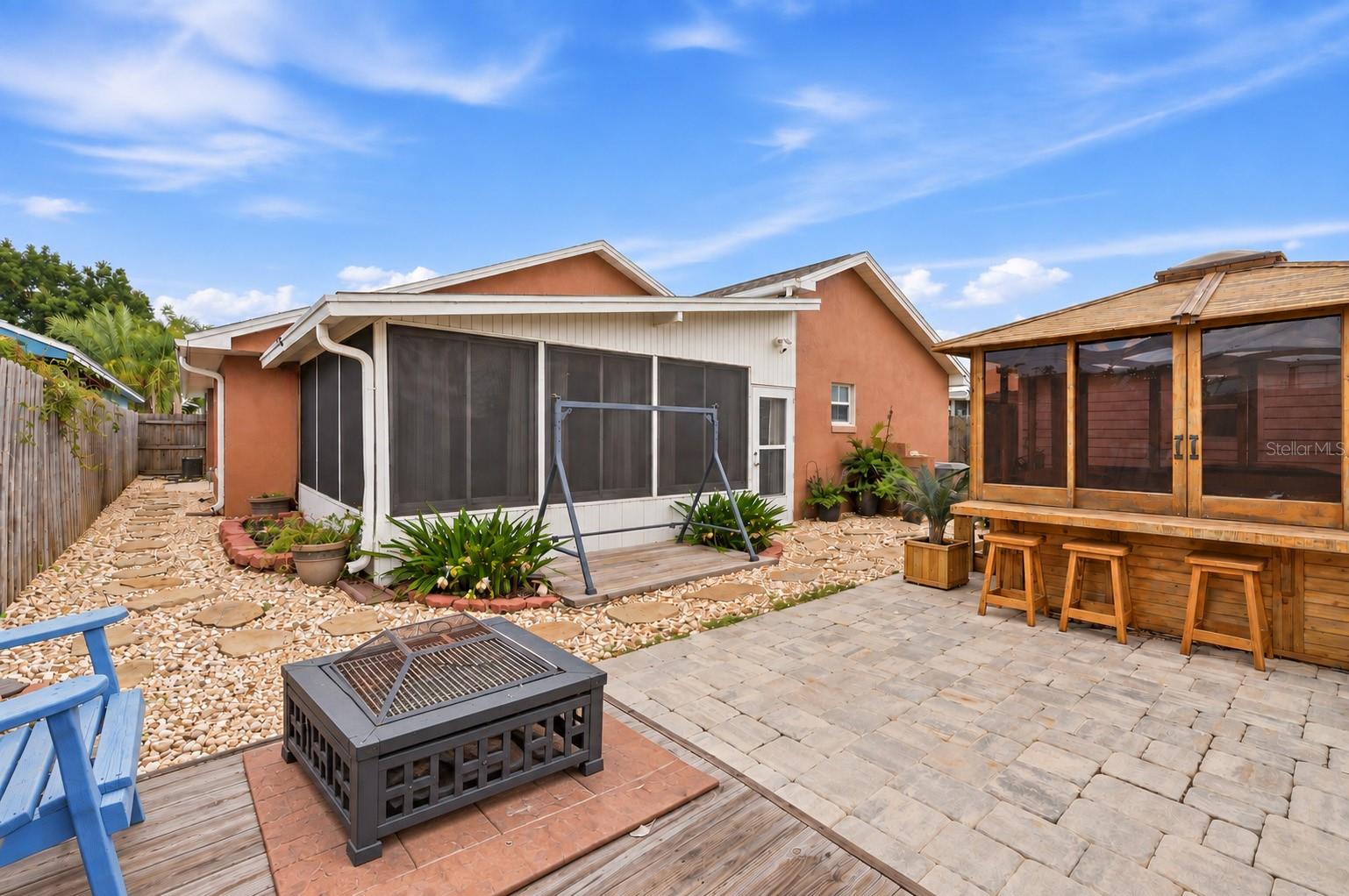 Backyard with Paver Patio & Gazebo with Hot Tub - 511 MARCIA LOOP, WINTER HAVEN