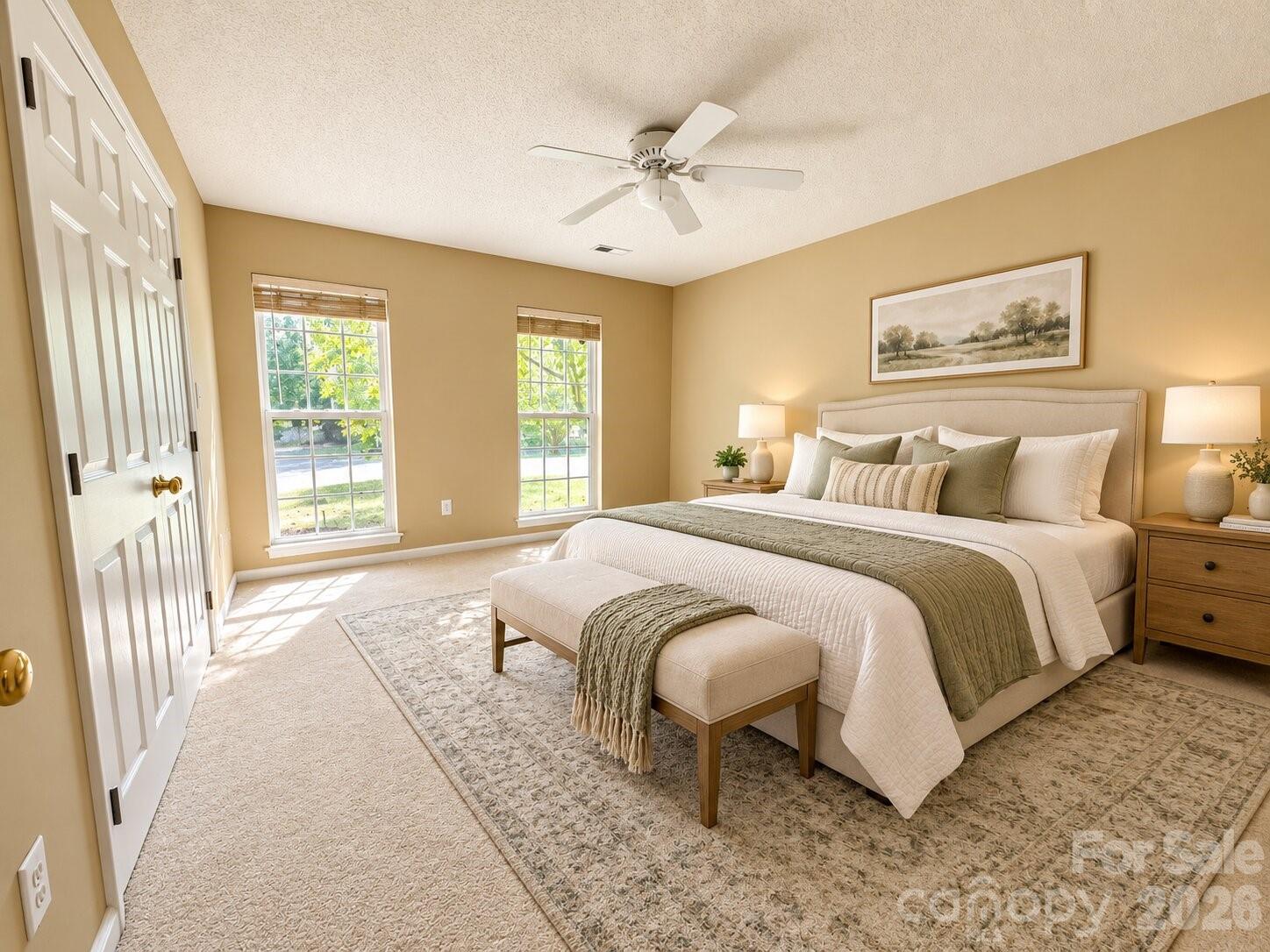 Virtual staged master bedroom - 4075 Zebulon Avenue SW, Concord