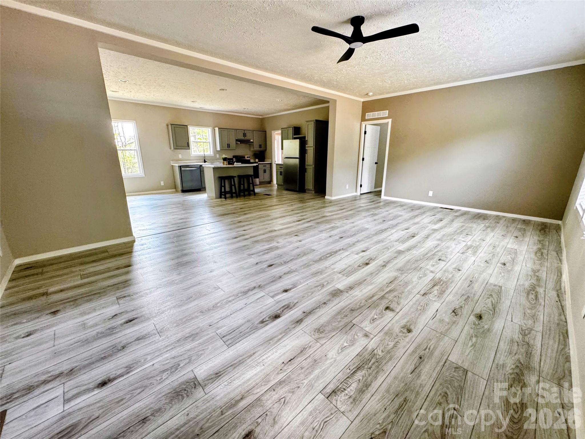 Family room w/ceiling fan - 105 Cottontail Lane, Statesville