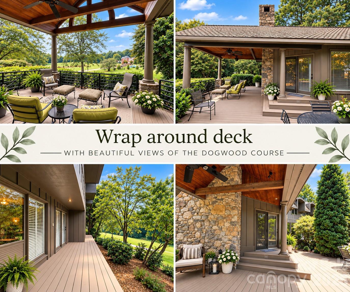 Multiple decks on main and upper level, covered gathering areas & wraparound porch - 4821 Elmhurst Drive NE, Hickory