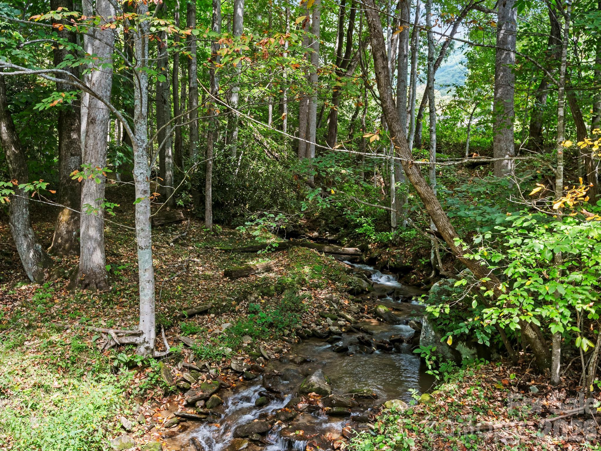 Beautiful creek you can hear from the front porch. - 72 Cottontail Trail, Maggie Valley