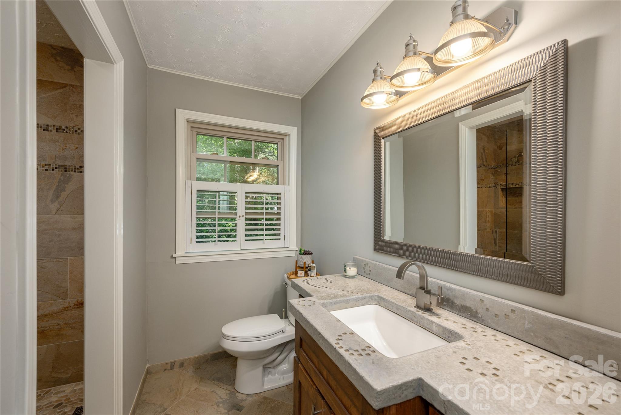 bath with artists countertop - 906 Indian Hill Road, Hendersonville