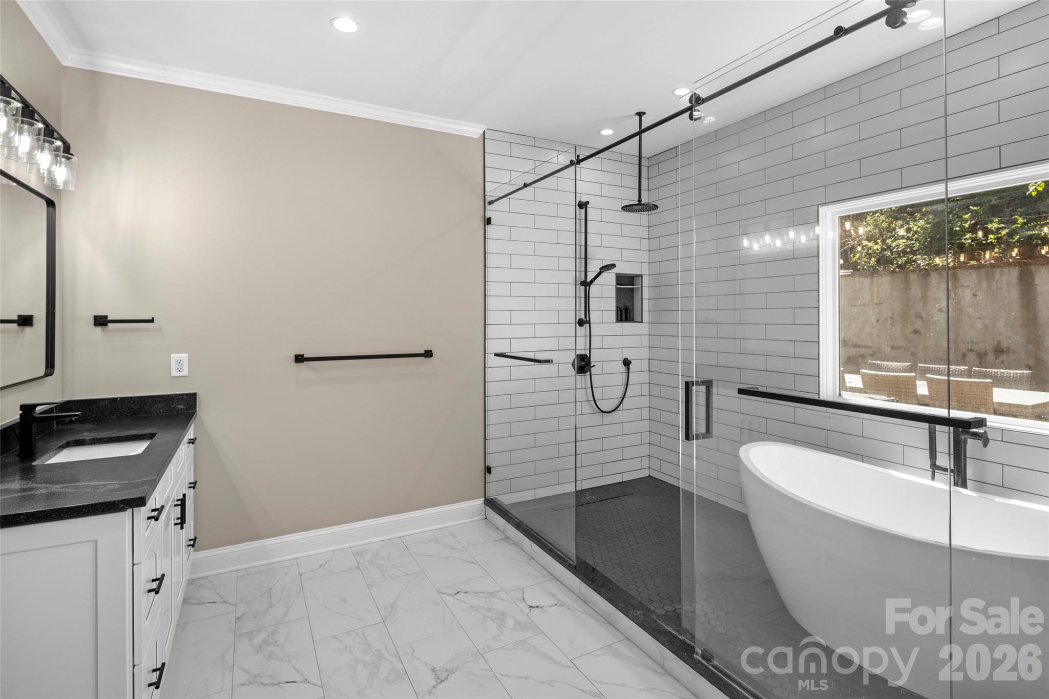 Spacious primary bath with double vanities - 349 View Rock Lane, Hendersonville