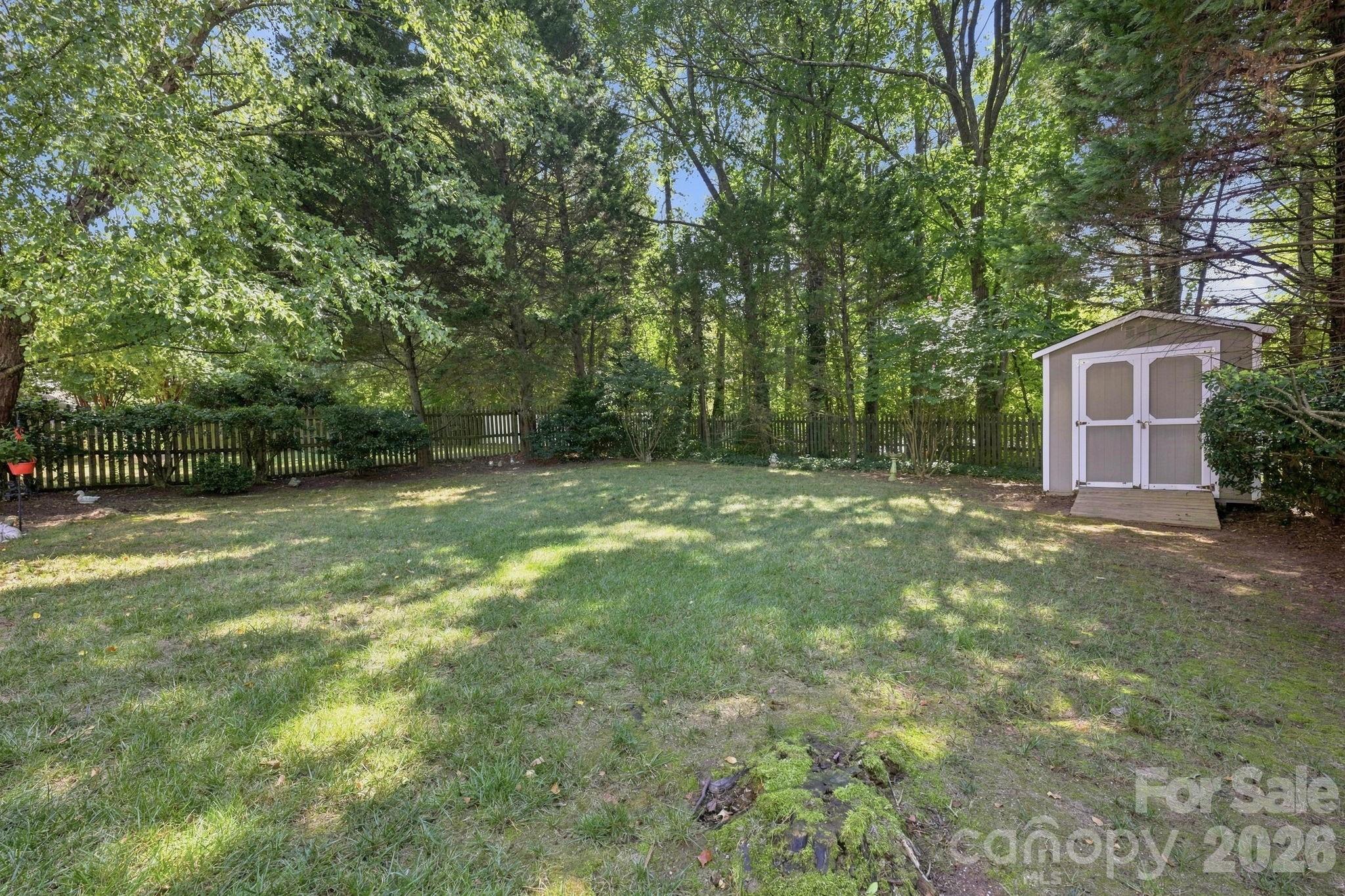 Private Back Yard and Shed - 10018 Glencrest Drive, Huntersville