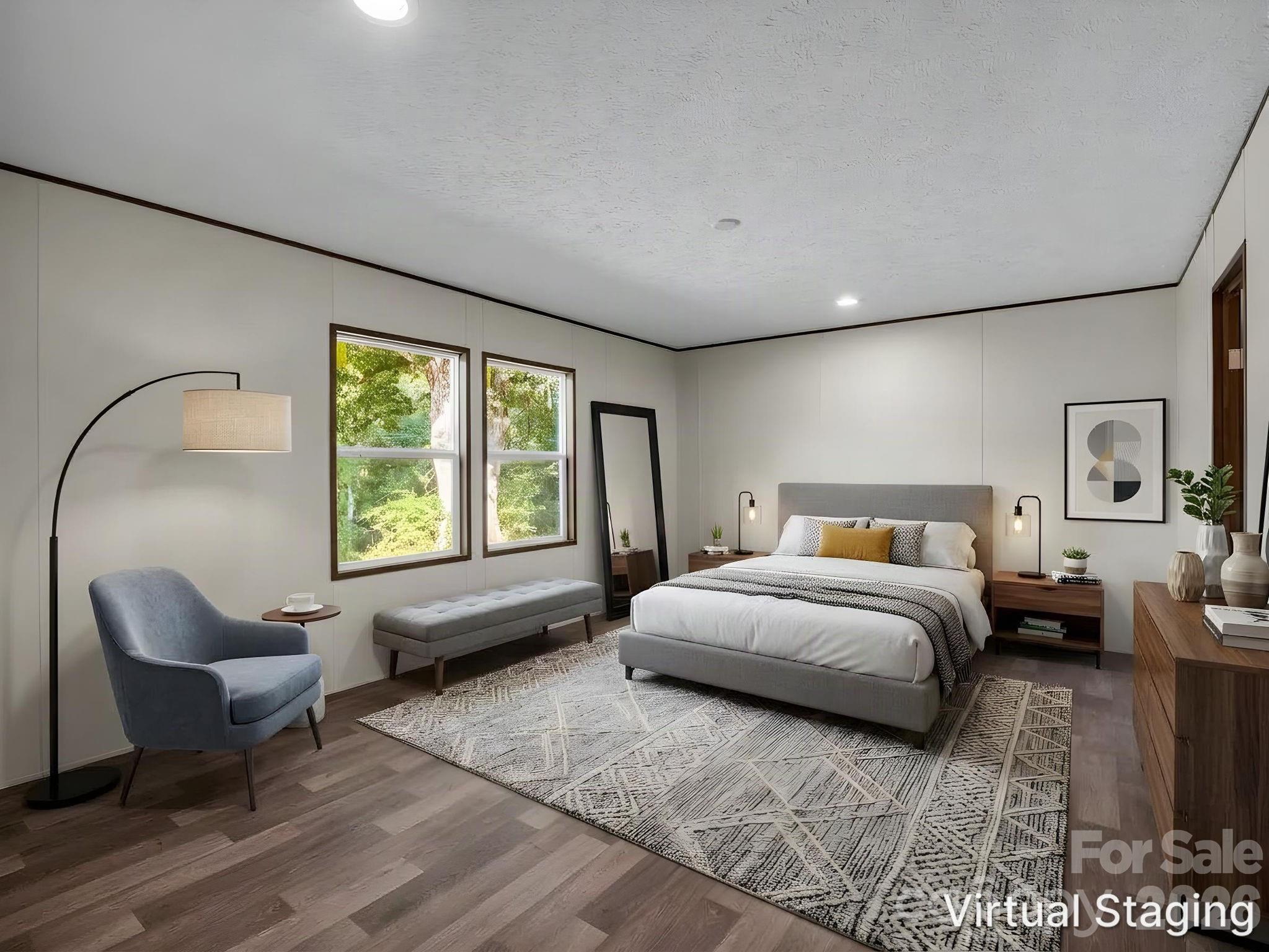Primary Bedroom Virtually Staged - 184 Crawford Hollow, Rutherfordton
