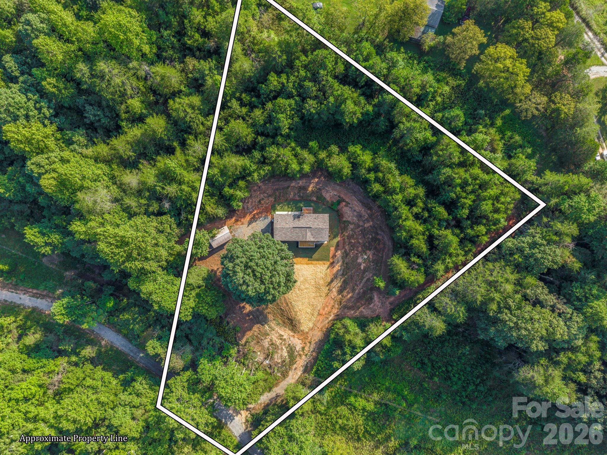 Outlined Aerial of 3.4 Beautiful Acres Per GIS - 184 Crawford Hollow, Rutherfordton